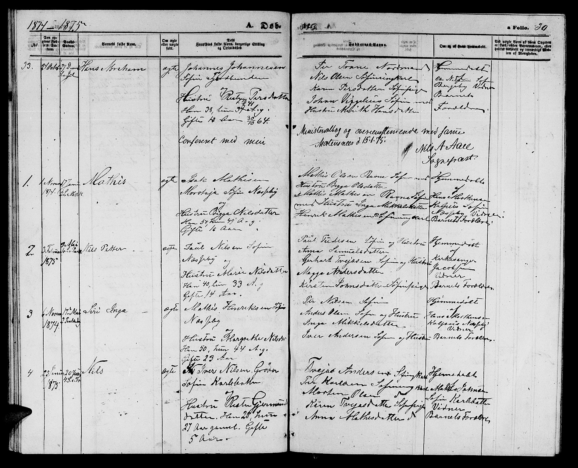 Nesseby sokneprestkontor, SATØ/S-1330/H/Hb/L0003klokker: Parish register (copy) no. 3, 1869-1876, p. 30