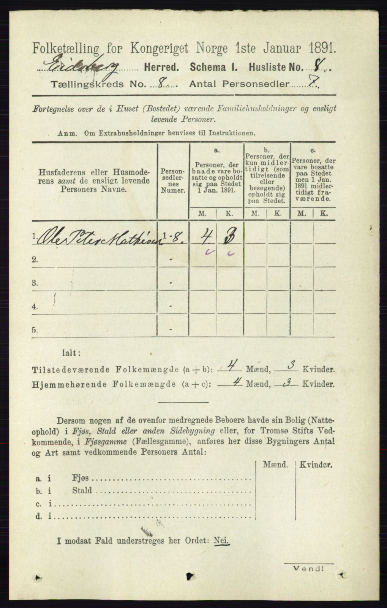 RA, 1891 census for 0125 Eidsberg, 1891, p. 4558