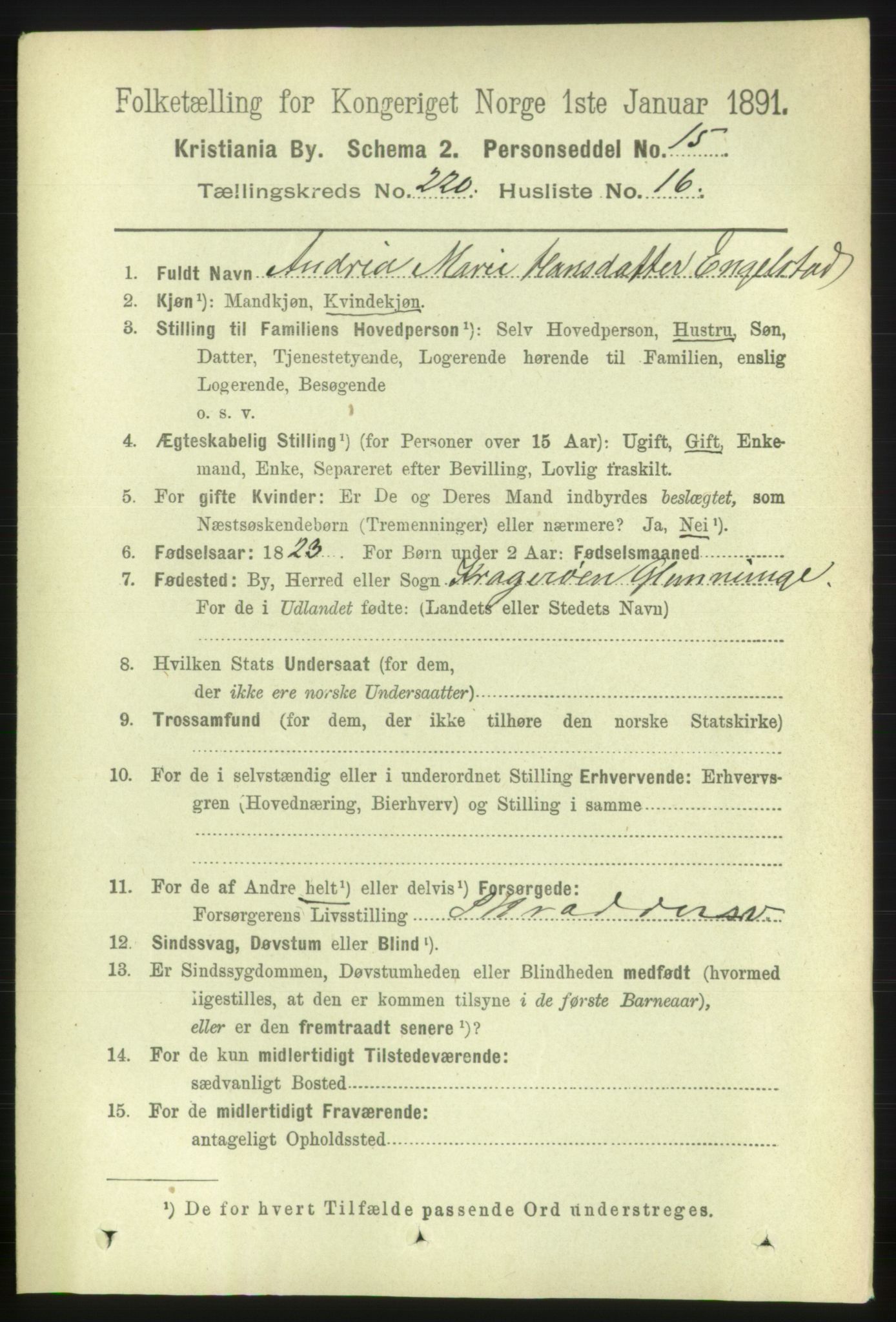 RA, 1891 census for 0301 Kristiania, 1891, p. 131482