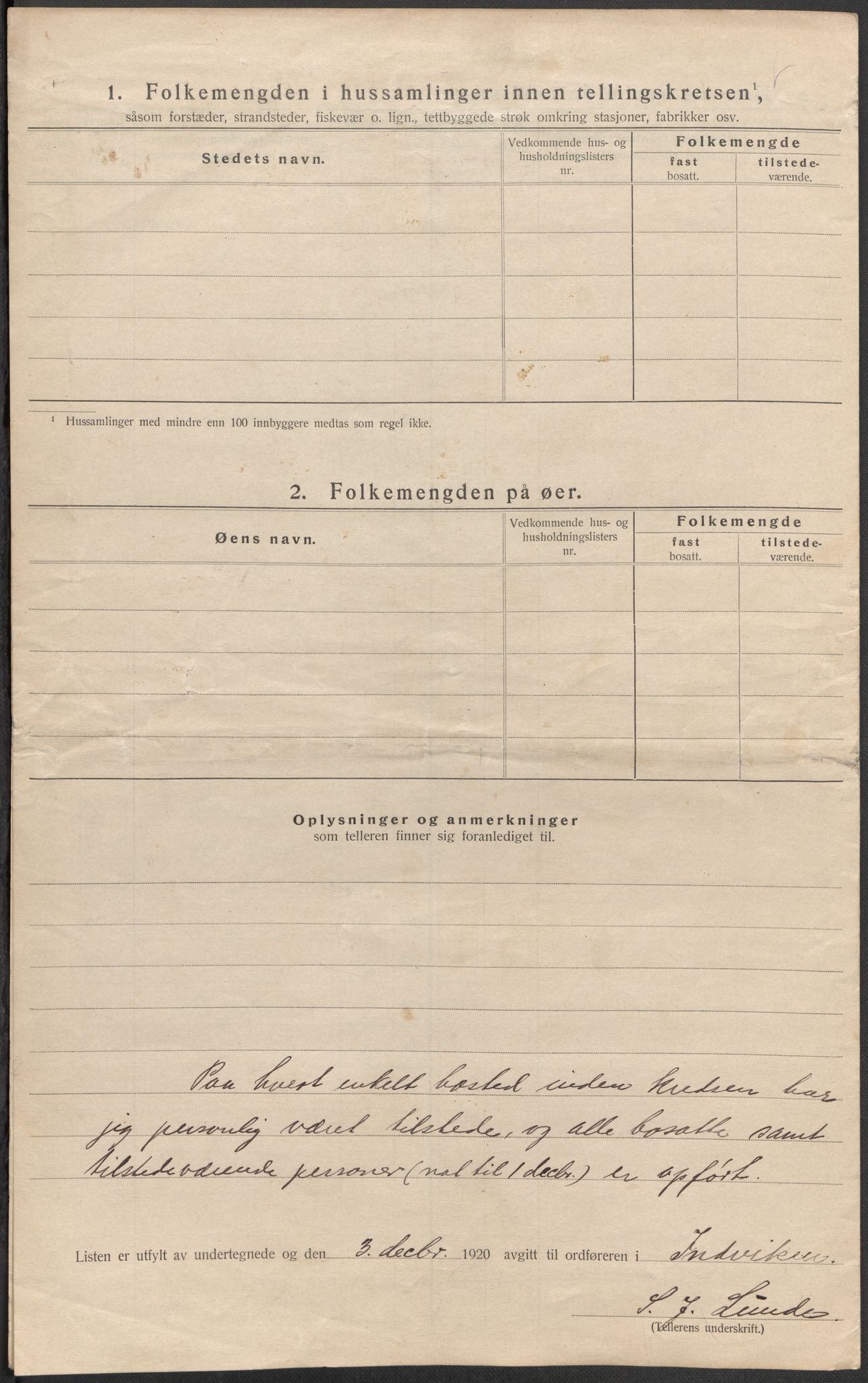 SAB, 1920 census for Innvik, 1920, p. 40