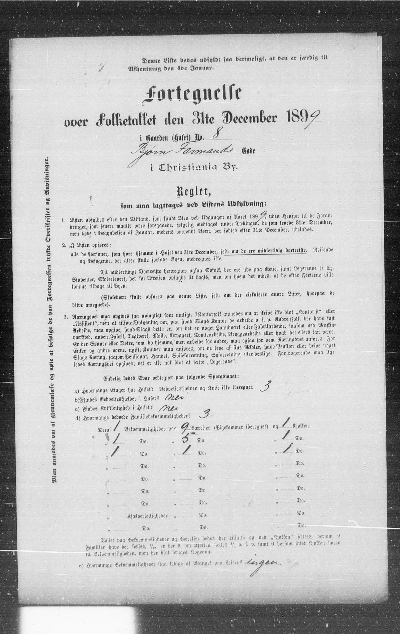 OBA, Municipal Census 1899 for Kristiania, 1899, p. 883