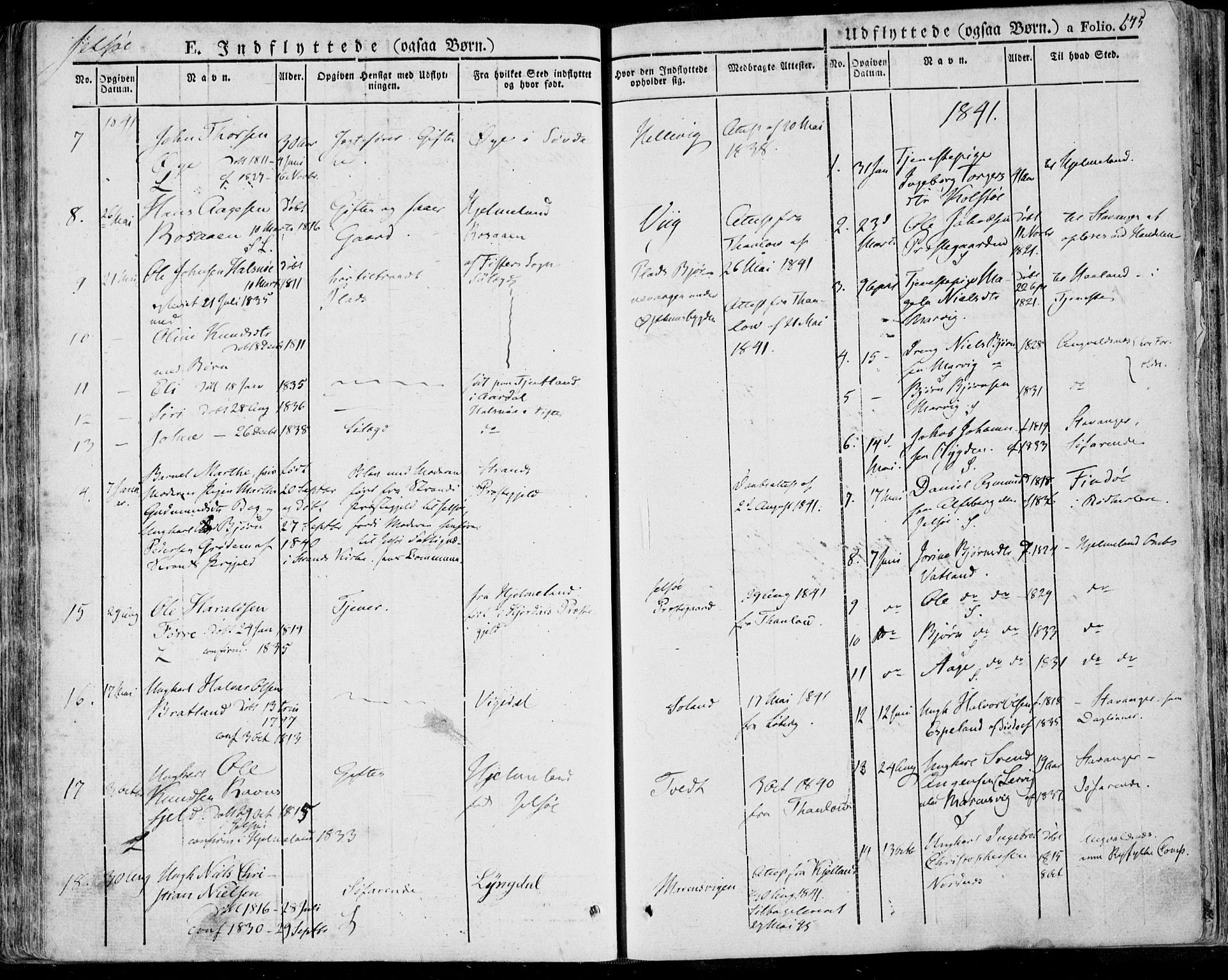 Jelsa sokneprestkontor, AV/SAST-A-101842/01/IV: Parish register (official) no. A 6.2, 1828-1853, p. 645