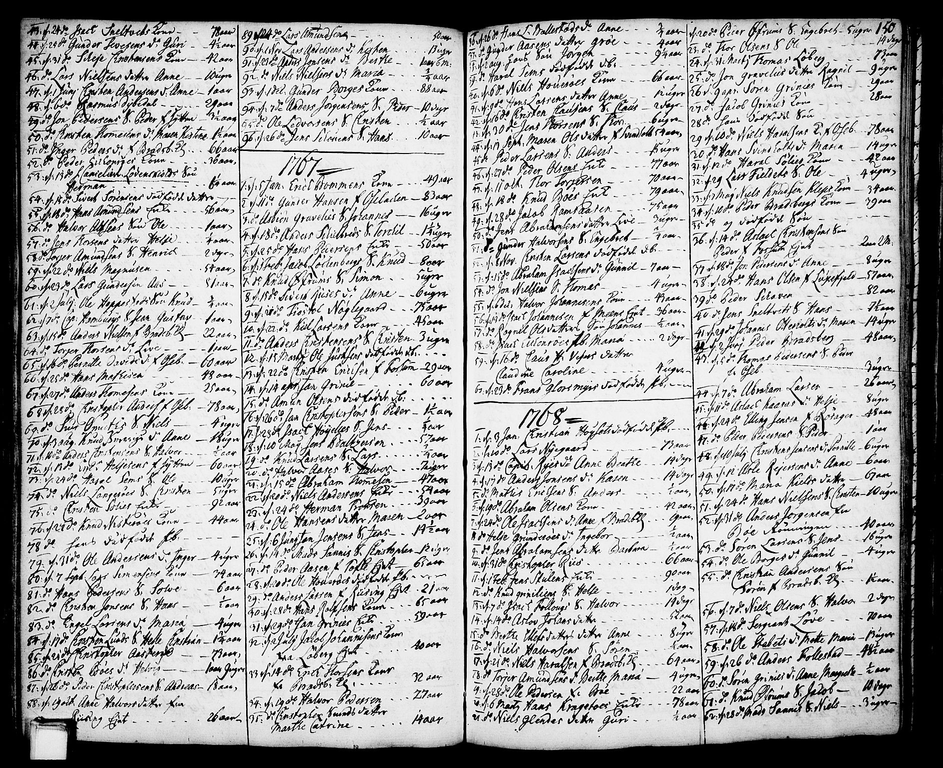 Gjerpen kirkebøker, SAKO/A-265/F/Fa/L0002: Parish register (official) no. I 2, 1747-1795, p. 150