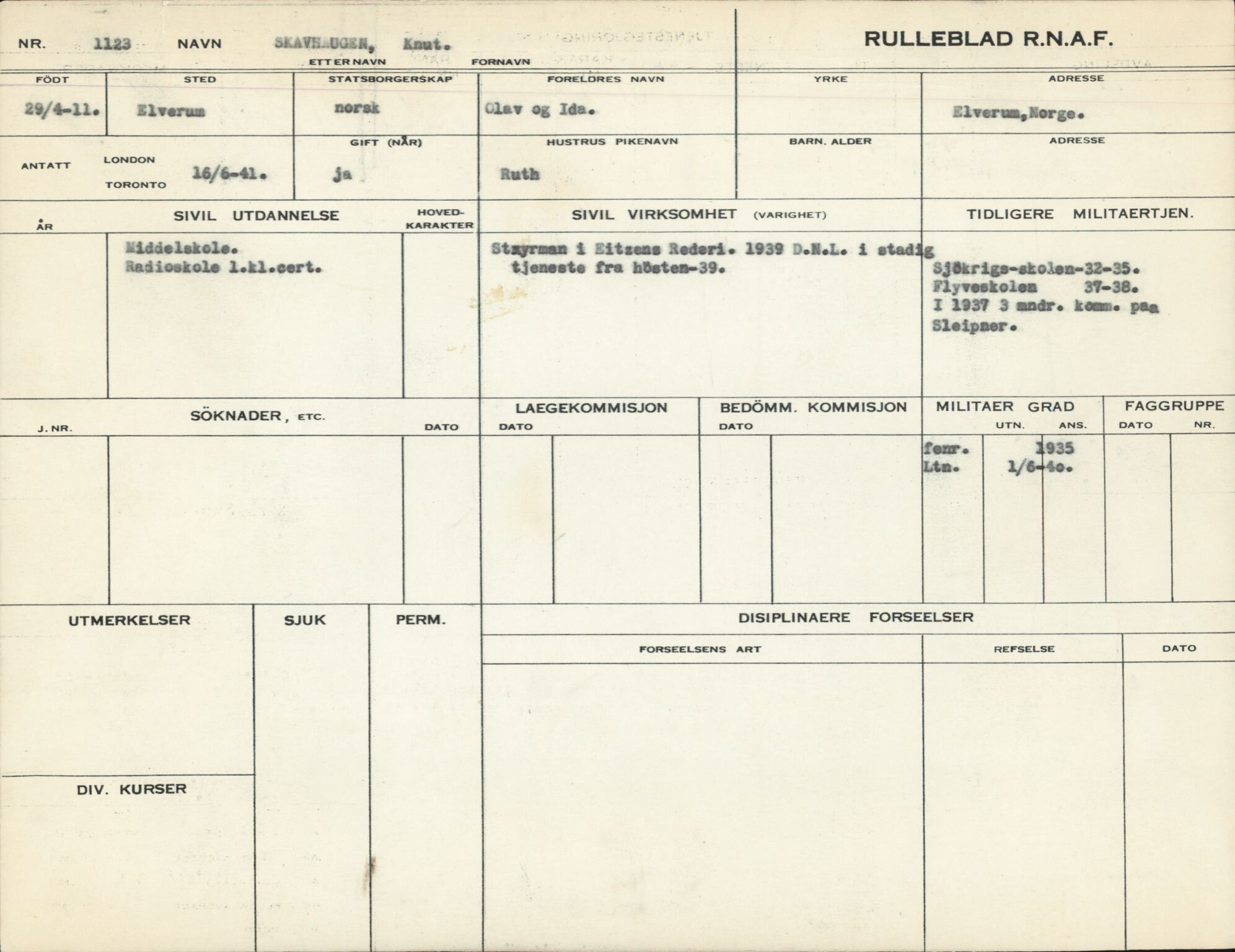 Forsvaret, Forsvarets overkommando/Luftforsvarsstaben, AV/RA-RAFA-4079/P/Pa/L0028: Personellpapirer, 1911, p. 128