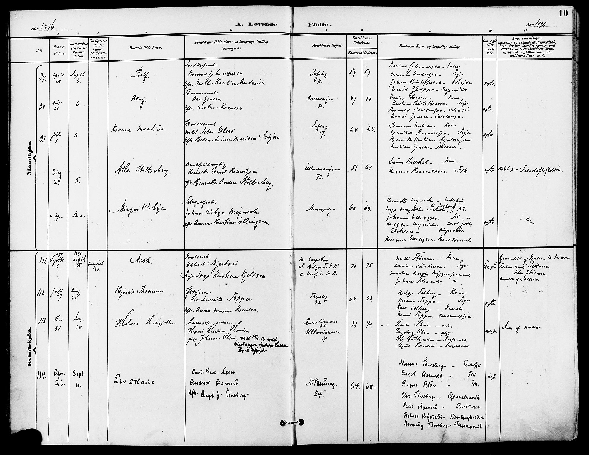 Gamle Aker prestekontor Kirkebøker, AV/SAO-A-10617a/F/L0011: Parish register (official) no. 11, 1896-1901, p. 10