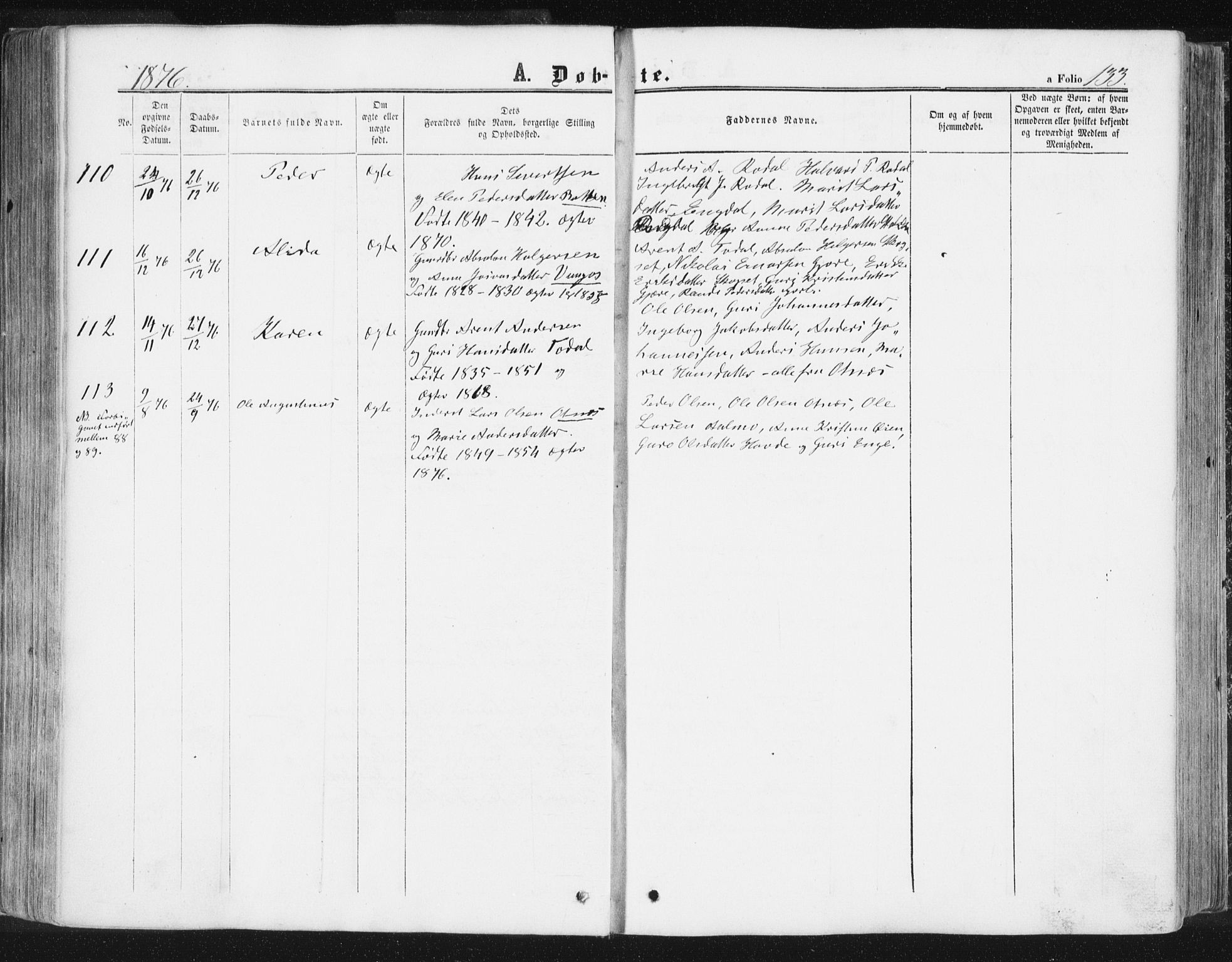 Ministerialprotokoller, klokkerbøker og fødselsregistre - Møre og Romsdal, AV/SAT-A-1454/578/L0905: Parish register (official) no. 578A04, 1859-1877, p. 133