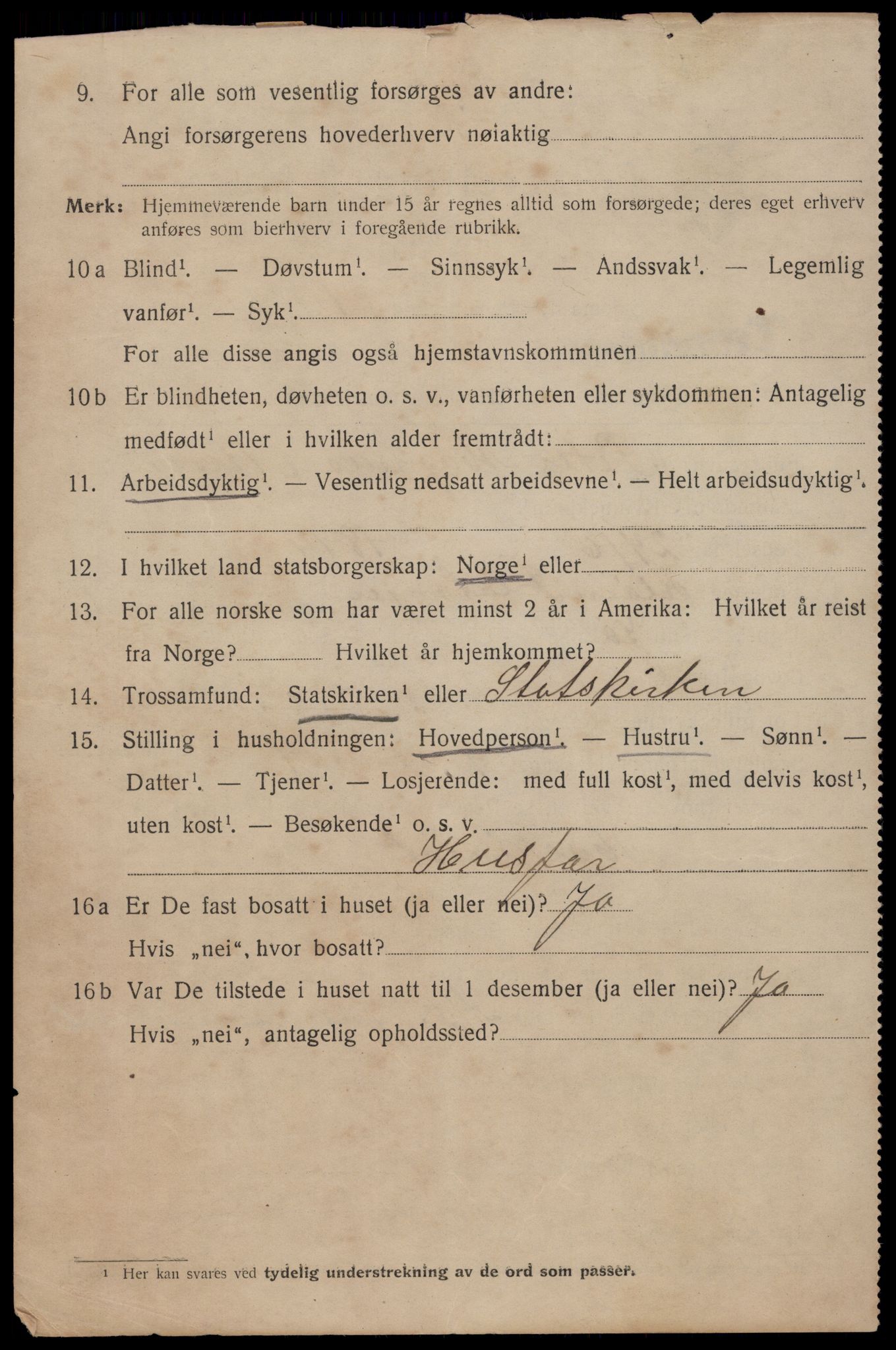 SAT, 1920 census for Trondheim, 1920, p. 141045