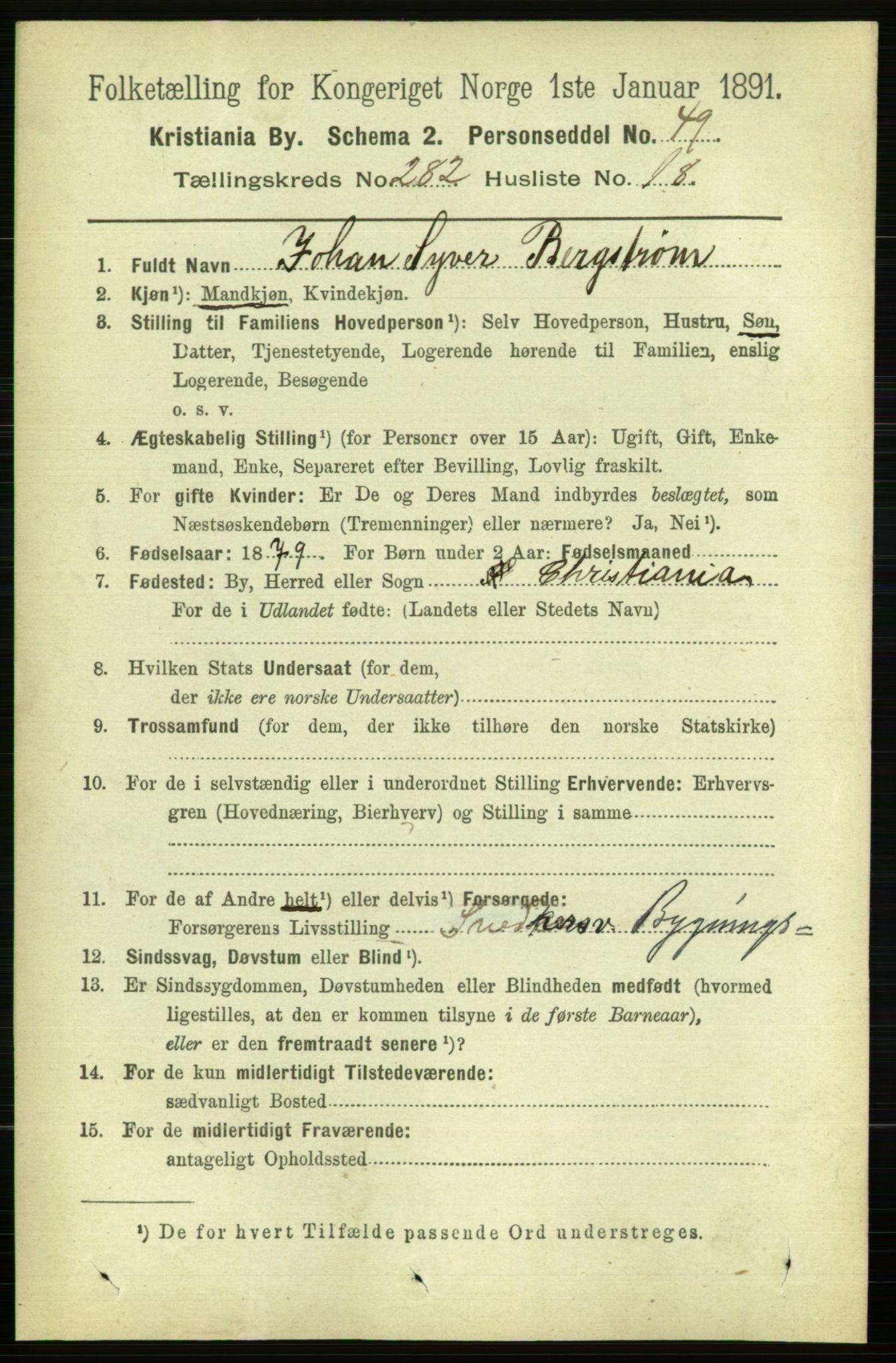 RA, 1891 census for 0301 Kristiania, 1891, p. 172286