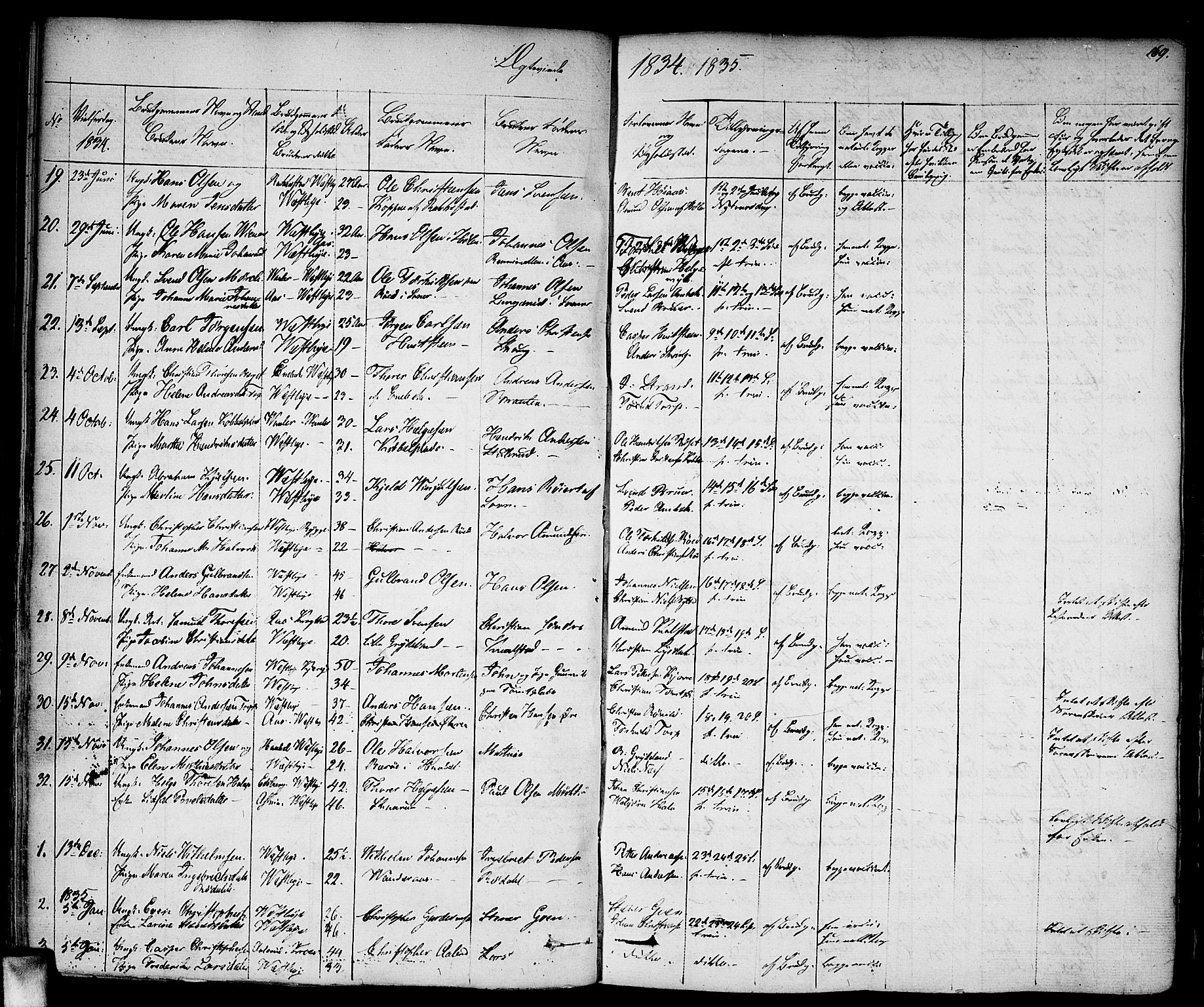 Vestby prestekontor Kirkebøker, SAO/A-10893/F/Fa/L0006: Parish register (official) no. I 6, 1827-1849, p. 169