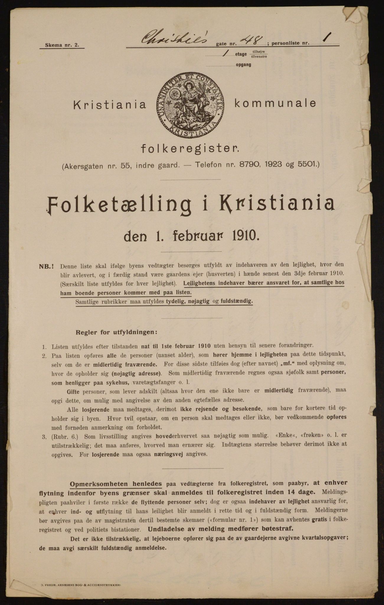 OBA, Municipal Census 1910 for Kristiania, 1910, p. 12197