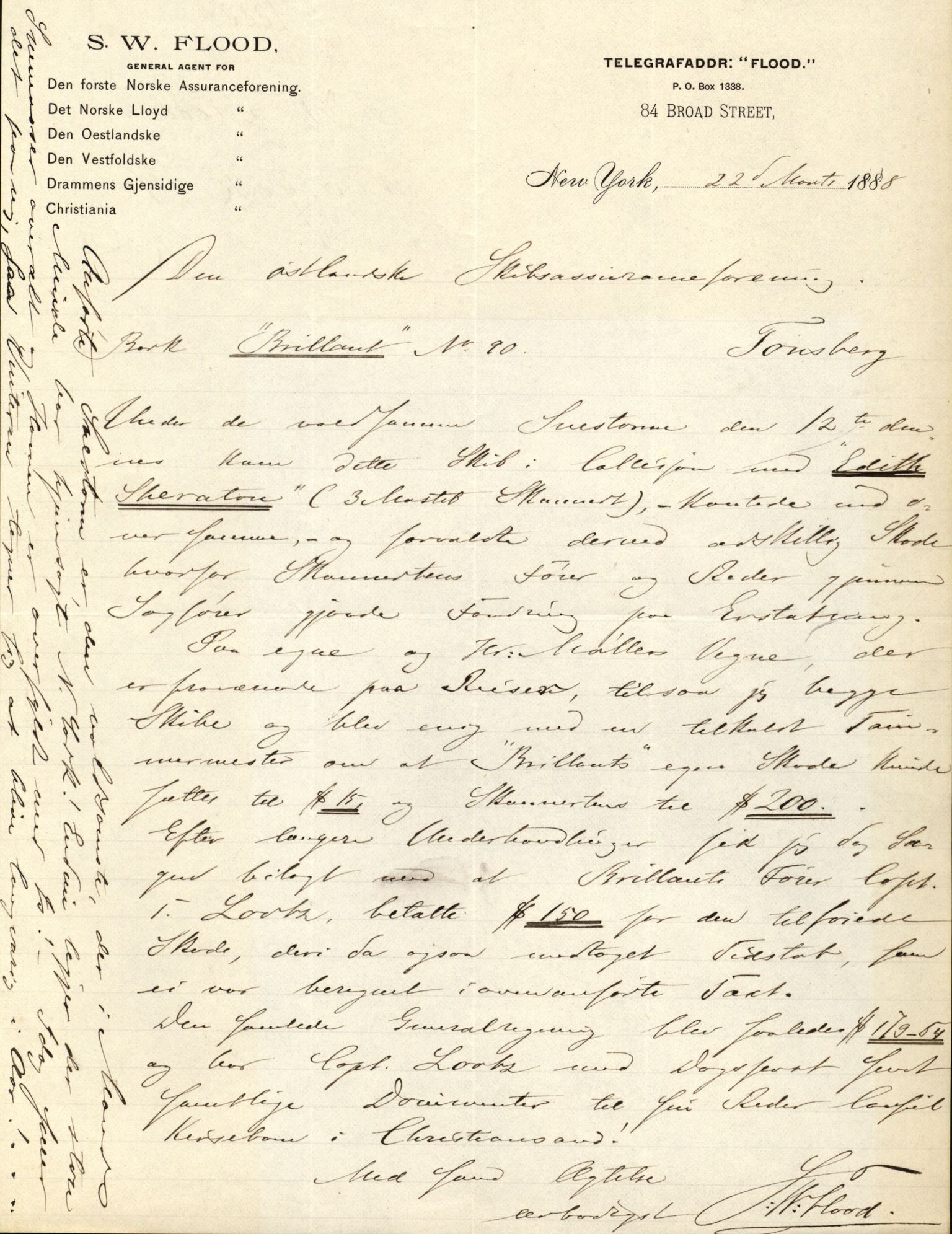 Pa 63 - Østlandske skibsassuranceforening, VEMU/A-1079/G/Ga/L0021/0008: Havaridokumenter / Betsy & Arnold, Bertrand, Brillant, Britania, 1888, p. 9