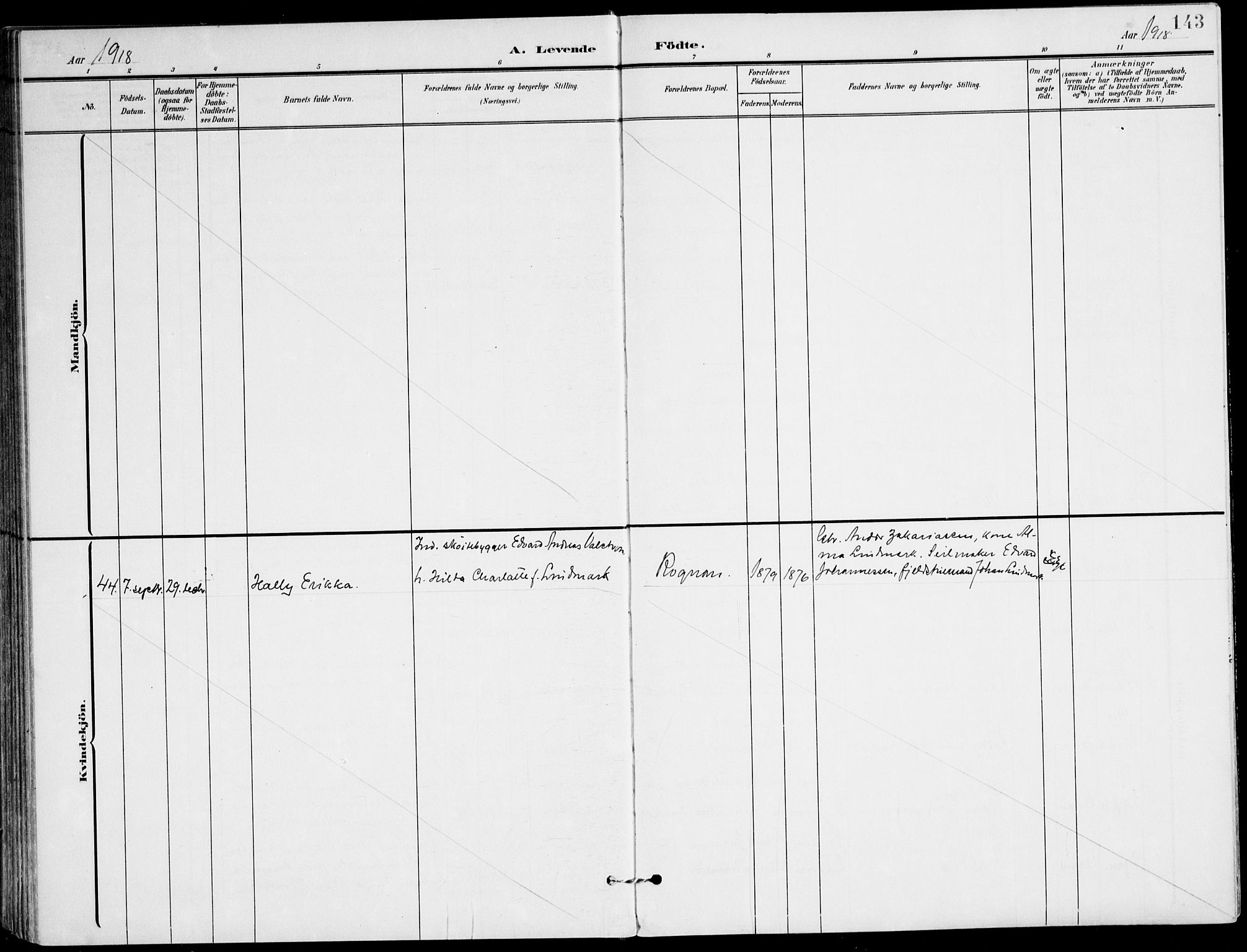 Ministerialprotokoller, klokkerbøker og fødselsregistre - Nordland, SAT/A-1459/847/L0672: Parish register (official) no. 847A12, 1902-1919, p. 143