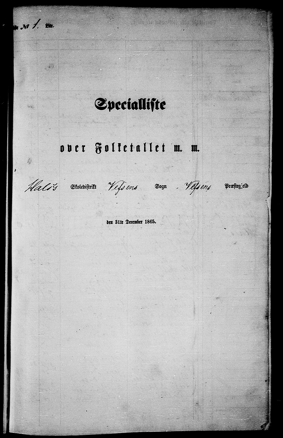 RA, 1865 census for Vefsn, 1865, p. 14
