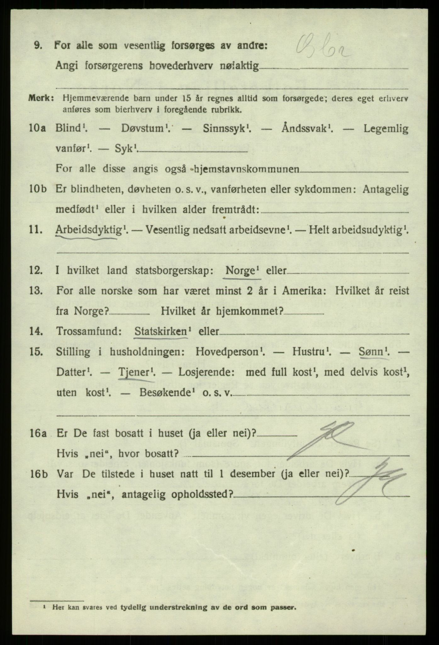 SAB, 1920 census for Hamre, 1920, p. 6076