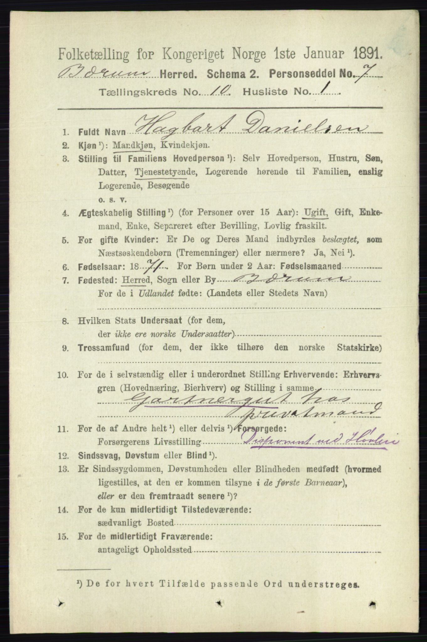 RA, 1891 census for 0219 Bærum, 1891, p. 6375