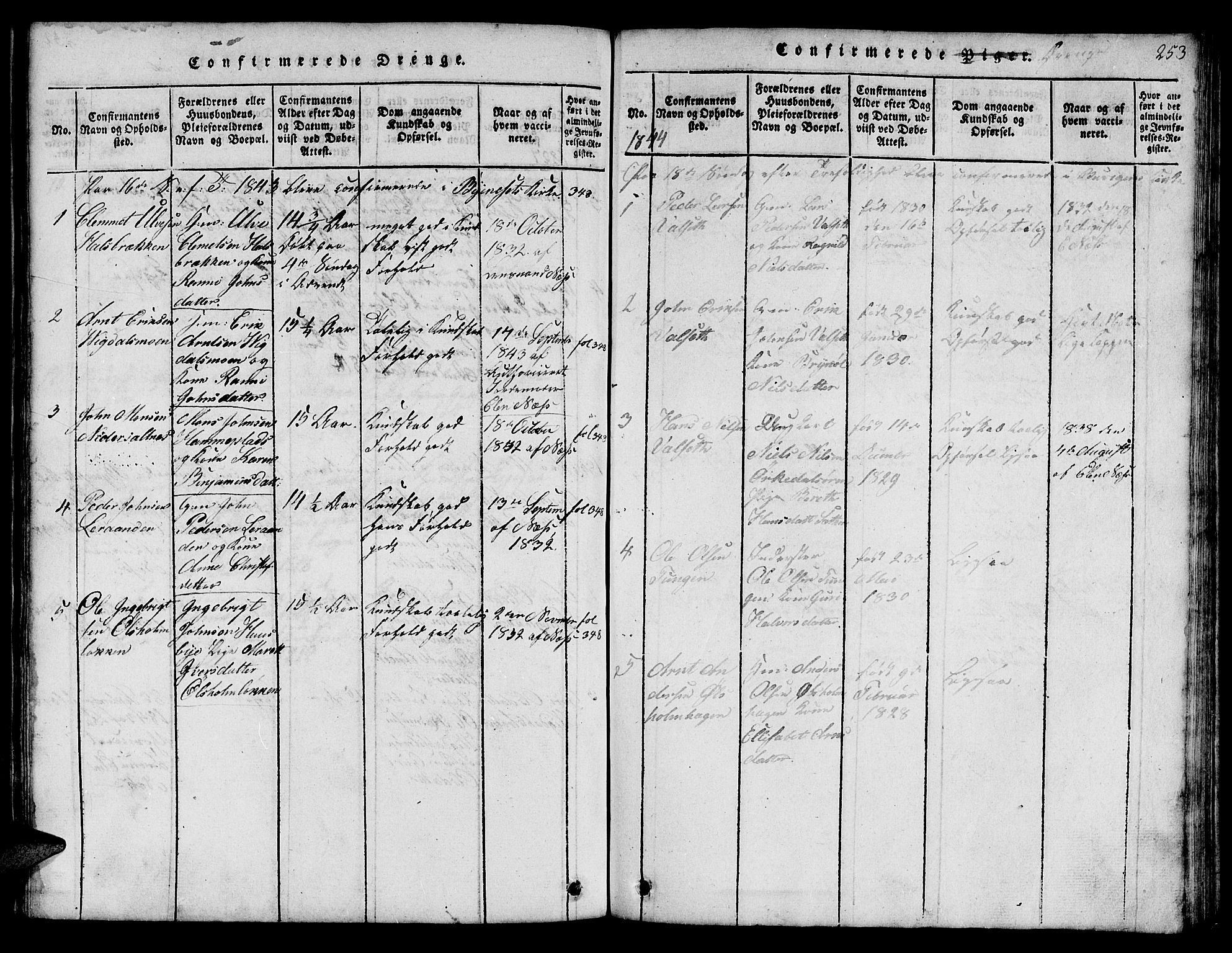 Ministerialprotokoller, klokkerbøker og fødselsregistre - Sør-Trøndelag, SAT/A-1456/666/L0788: Parish register (copy) no. 666C01, 1816-1847, p. 253