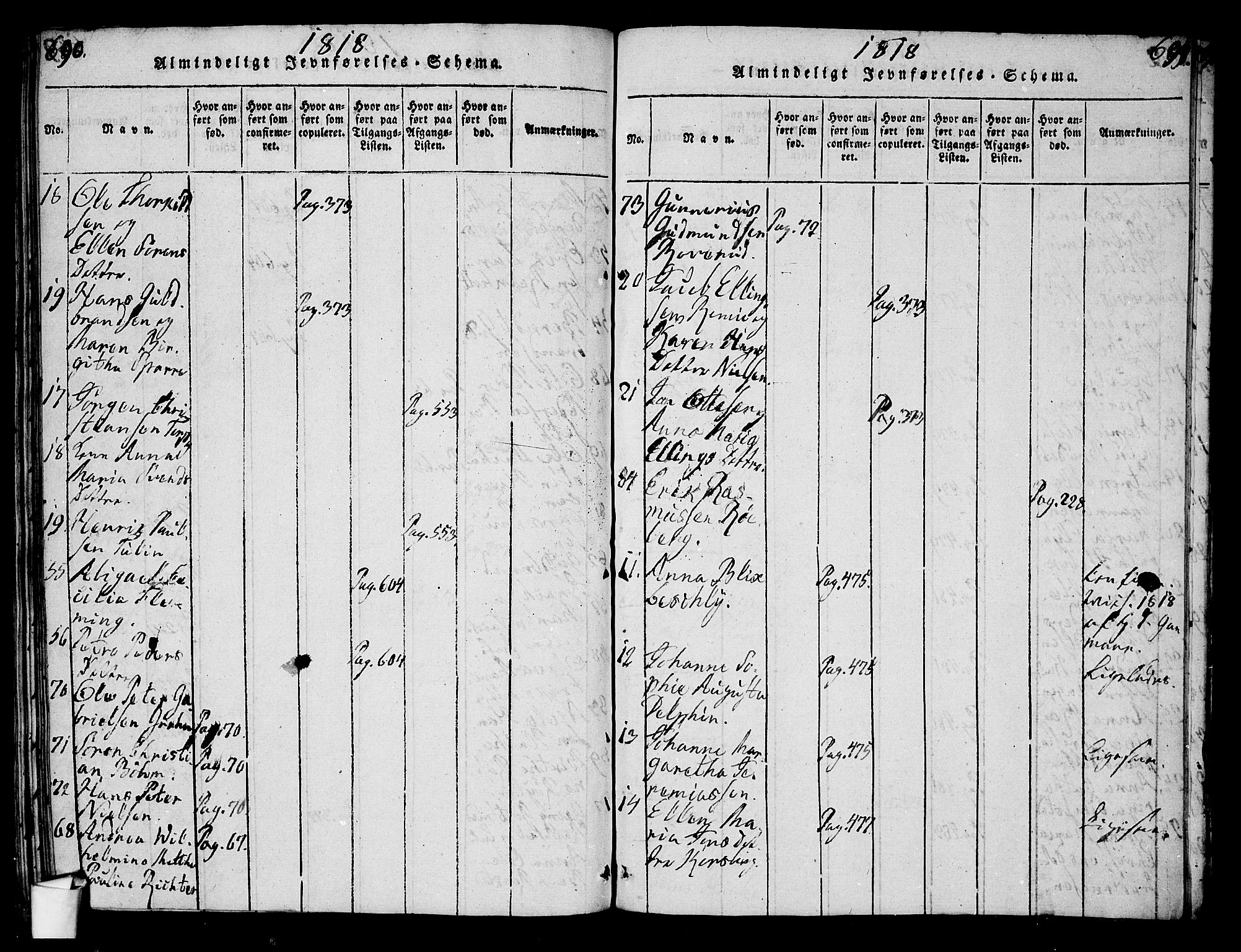 Oslo domkirke Kirkebøker, SAO/A-10752/G/Ga/L0001: Parish register (copy) no. 1, 1817-1825, p. 690-691