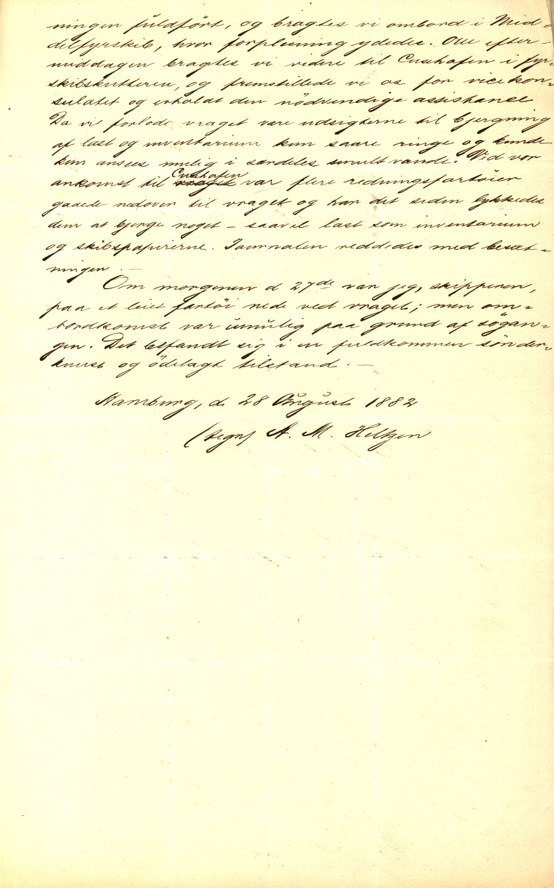 Pa 63 - Østlandske skibsassuranceforening, VEMU/A-1079/G/Ga/L0015/0004: Havaridokumenter / Minerva, Kong Carl, John Bertram, Eliezer, 1882, p. 28