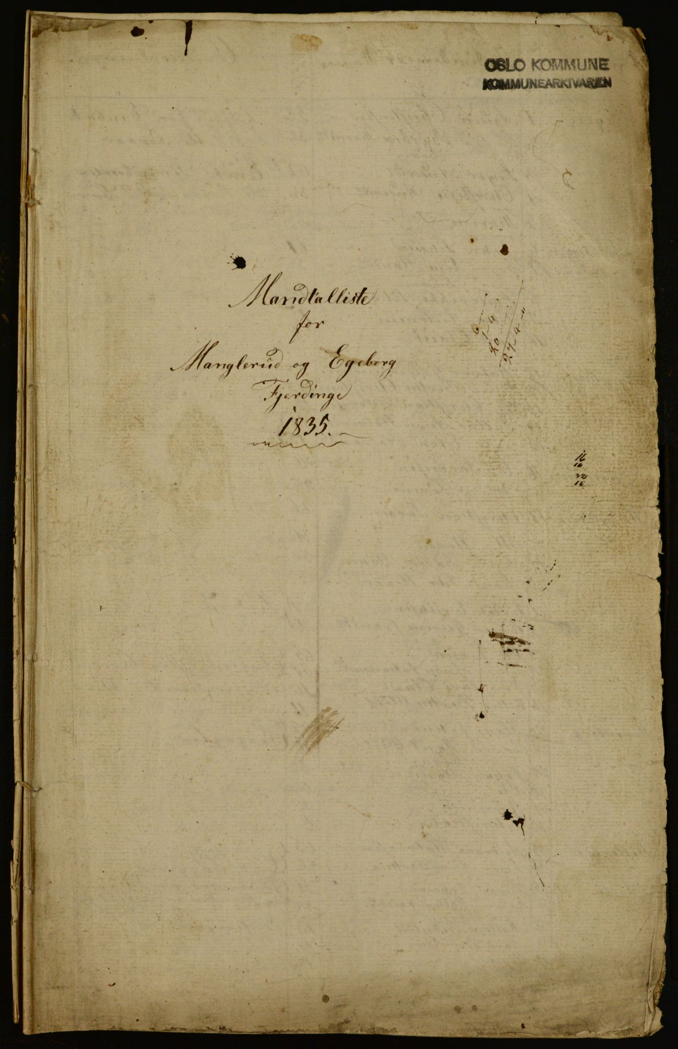 OBA, Census for Aker 1835, 1835