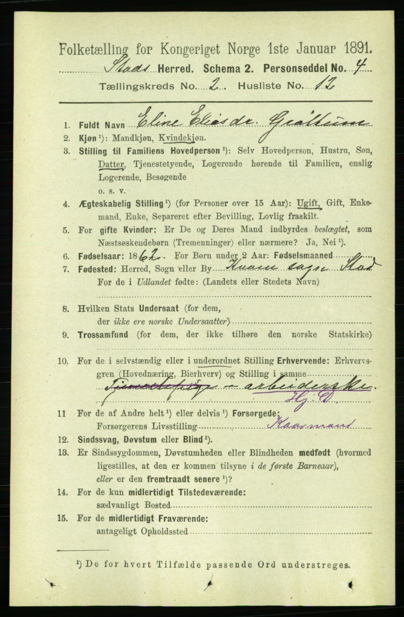 RA, 1891 census for 1734 Stod, 1891, p. 770