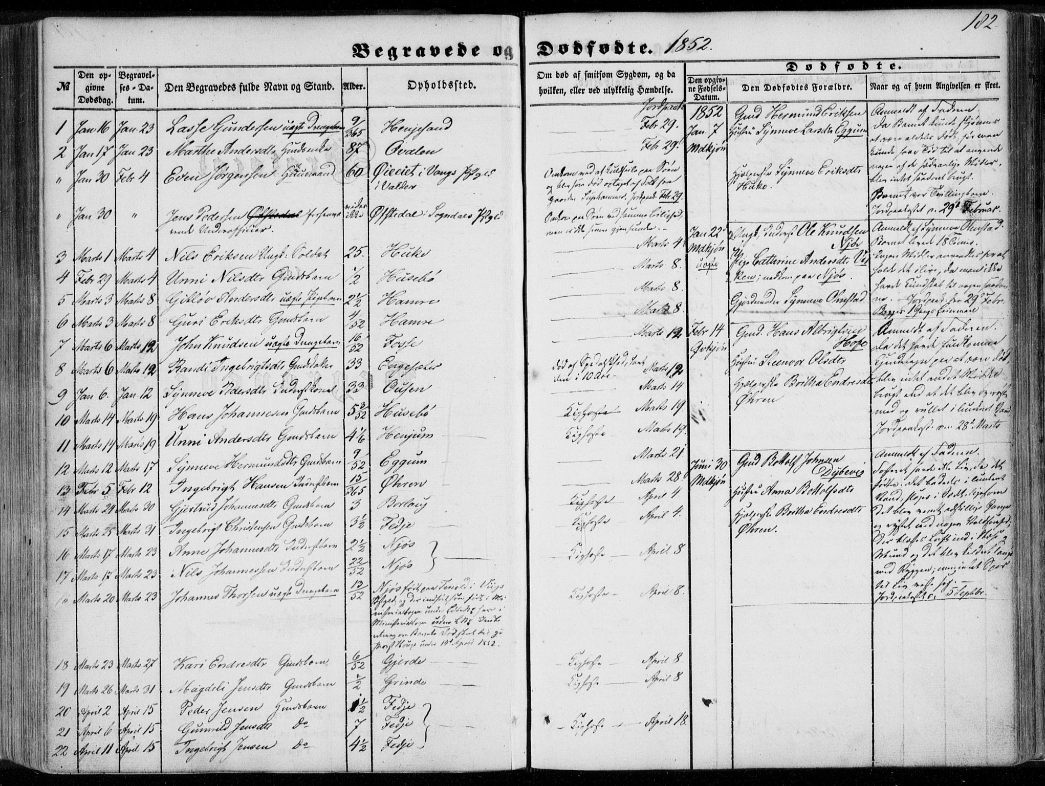 Leikanger sokneprestembete, AV/SAB-A-81001/H/Haa/Haaa/L0008: Parish register (official) no. A 8, 1852-1868, p. 182