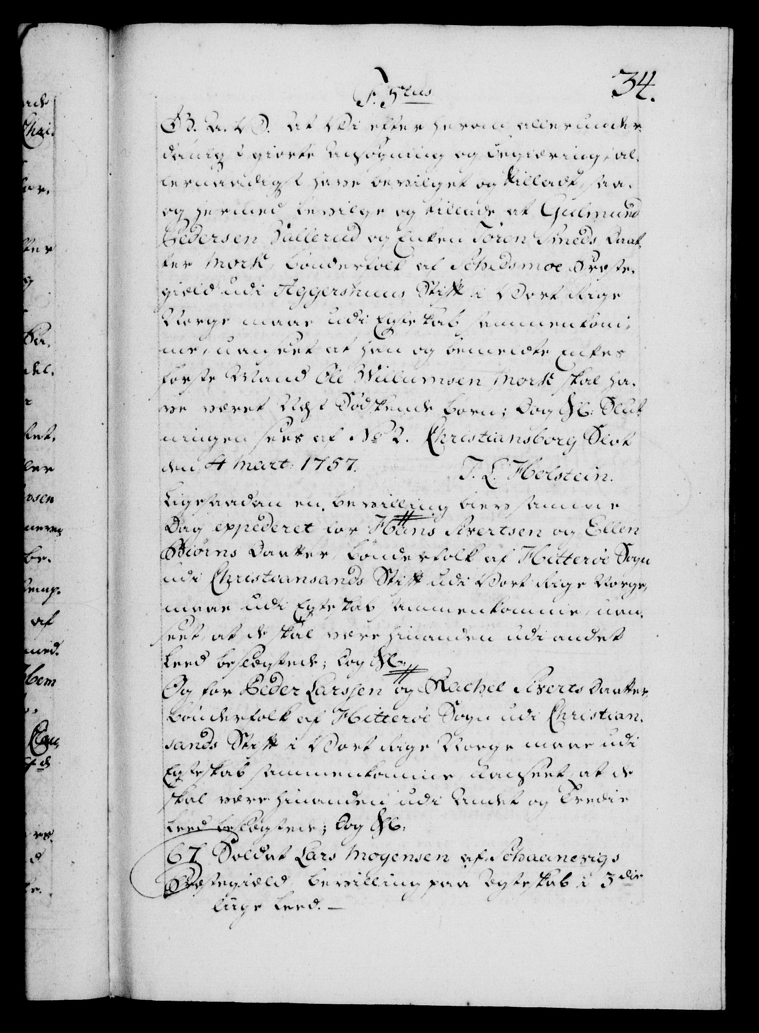 Danske Kanselli 1572-1799, AV/RA-EA-3023/F/Fc/Fca/Fcaa/L0040: Norske registre, 1757-1759, p. 34a