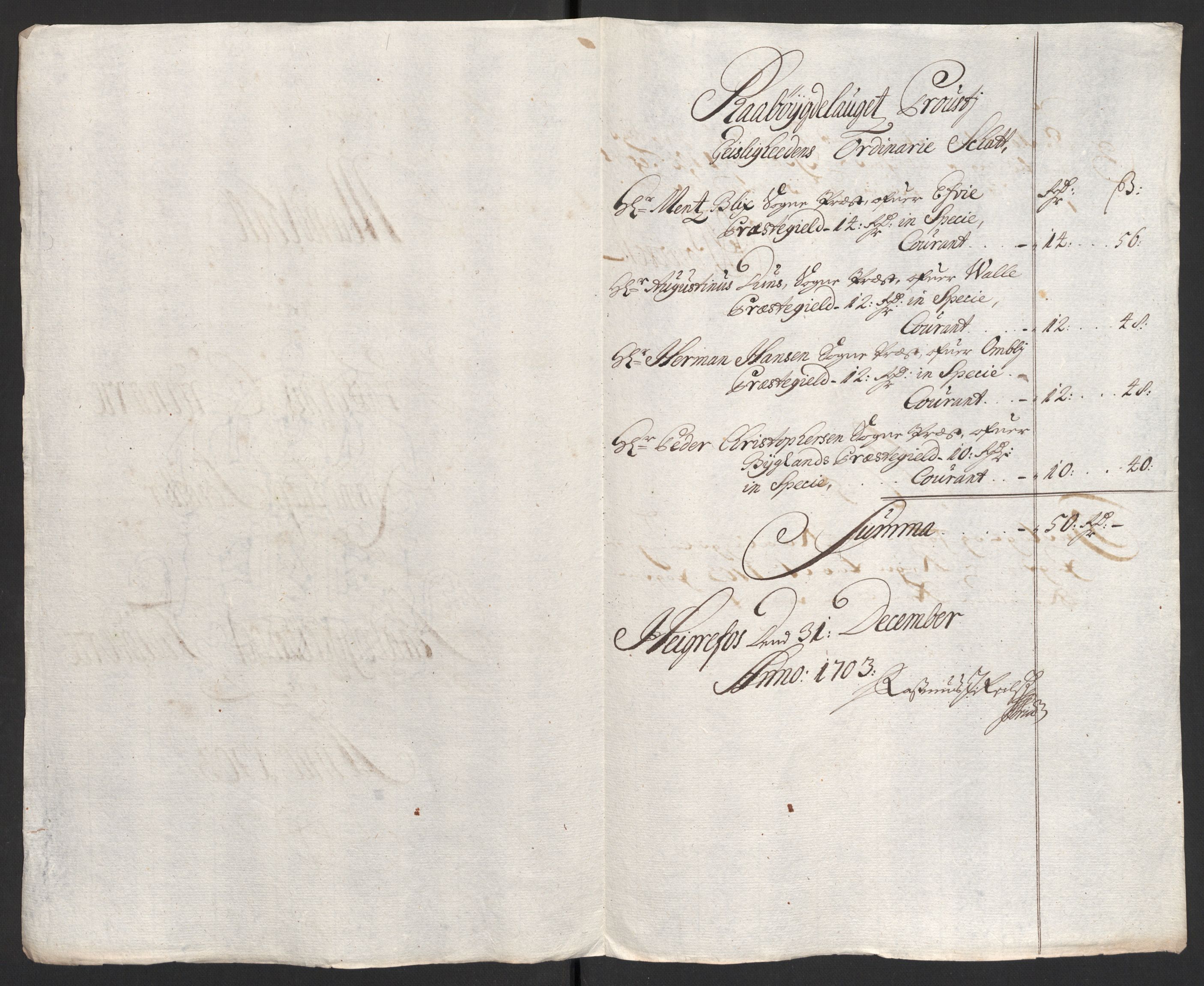 Rentekammeret inntil 1814, Reviderte regnskaper, Fogderegnskap, AV/RA-EA-4092/R40/L2447: Fogderegnskap Råbyggelag, 1703-1705, p. 67