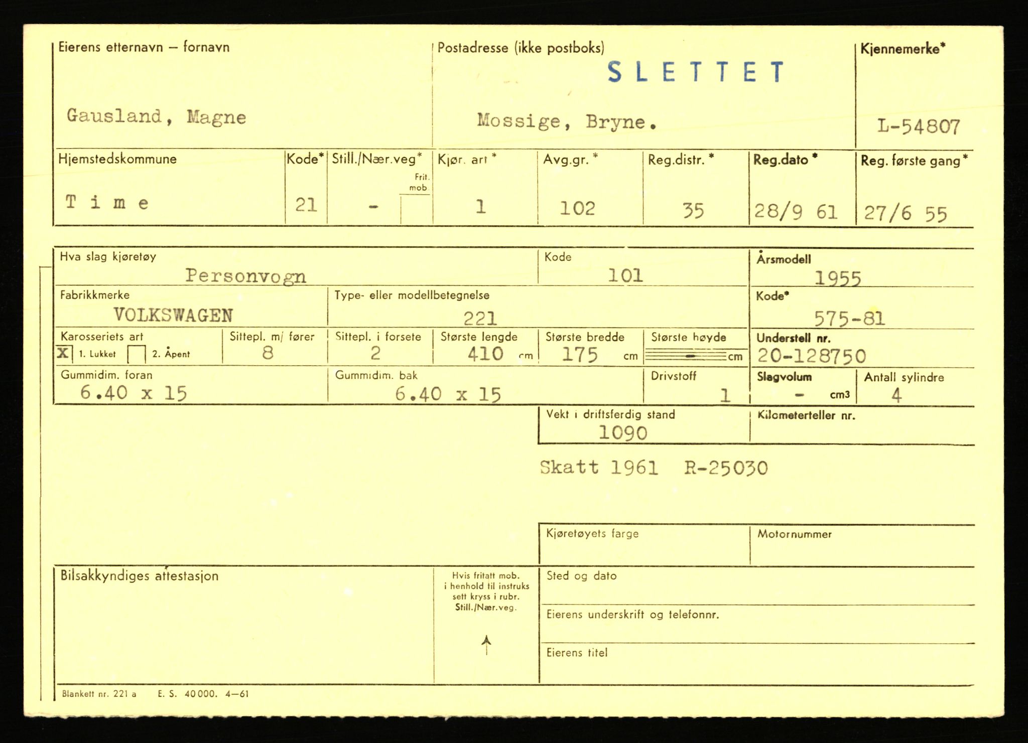 Stavanger trafikkstasjon, AV/SAST-A-101942/0/F/L0054: L-54200 - L-55699, 1930-1971, p. 1255