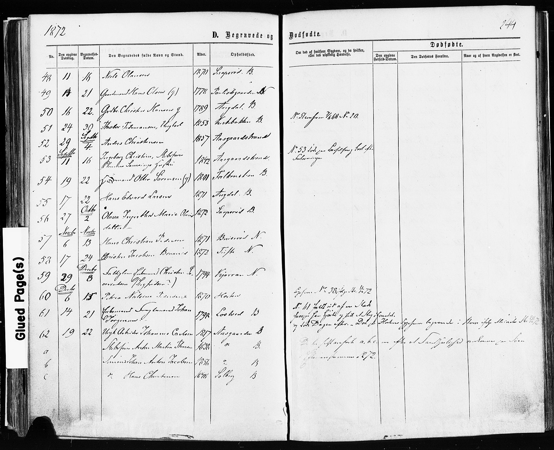 Borre kirkebøker, SAKO/A-338/F/Fa/L0008: Parish register (official) no. I 8, 1868-1877, p. 244