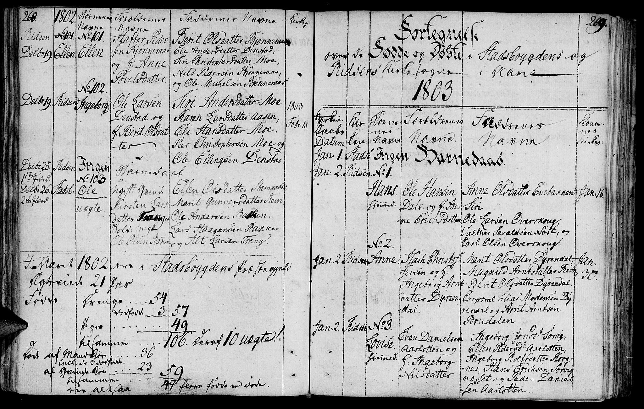 Ministerialprotokoller, klokkerbøker og fødselsregistre - Sør-Trøndelag, SAT/A-1456/646/L0606: Parish register (official) no. 646A04, 1791-1805, p. 268-269