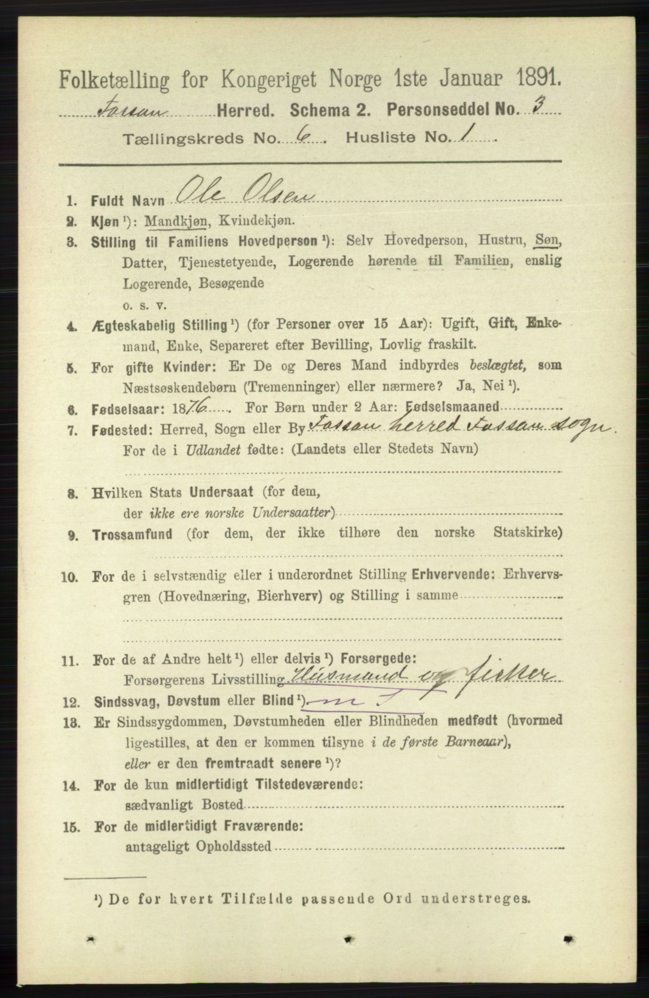 RA, 1891 census for 1129 Forsand, 1891, p. 944