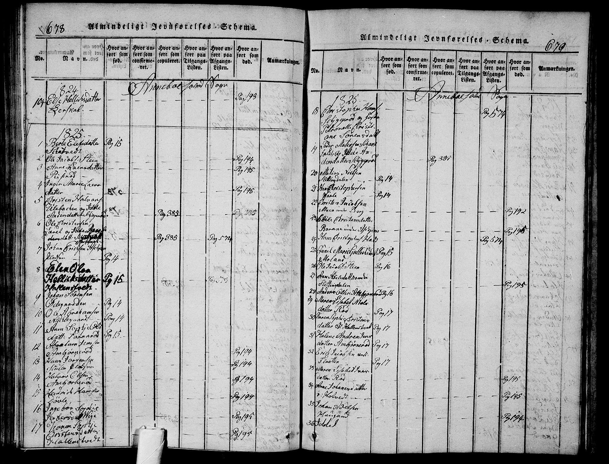 Andebu kirkebøker, AV/SAKO-A-336/G/Ga/L0002: Parish register (copy) no. I 2 /1, 1823-1832, p. 678-679