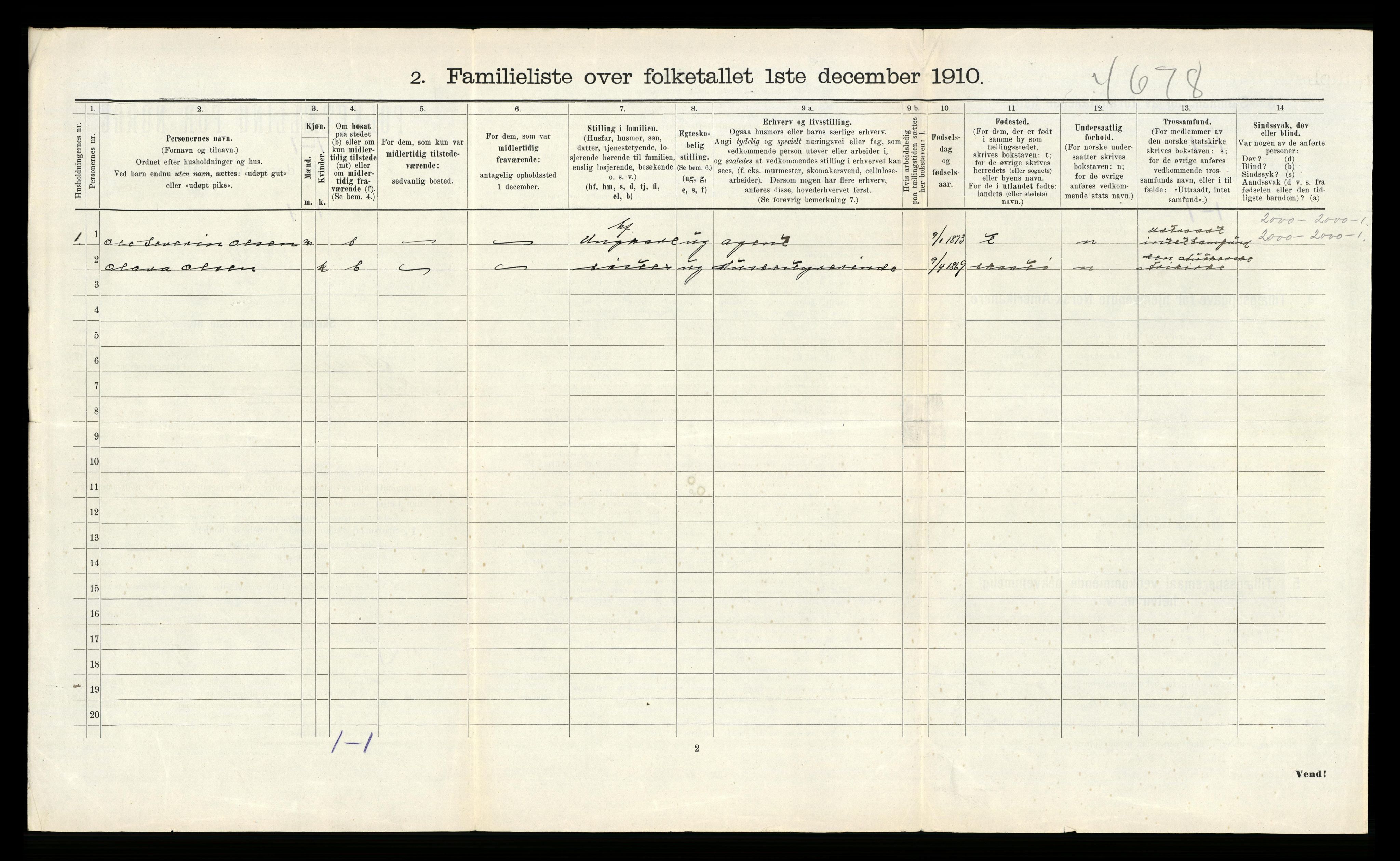 RA, 1910 census for Kragerø, 1910, p. 2475