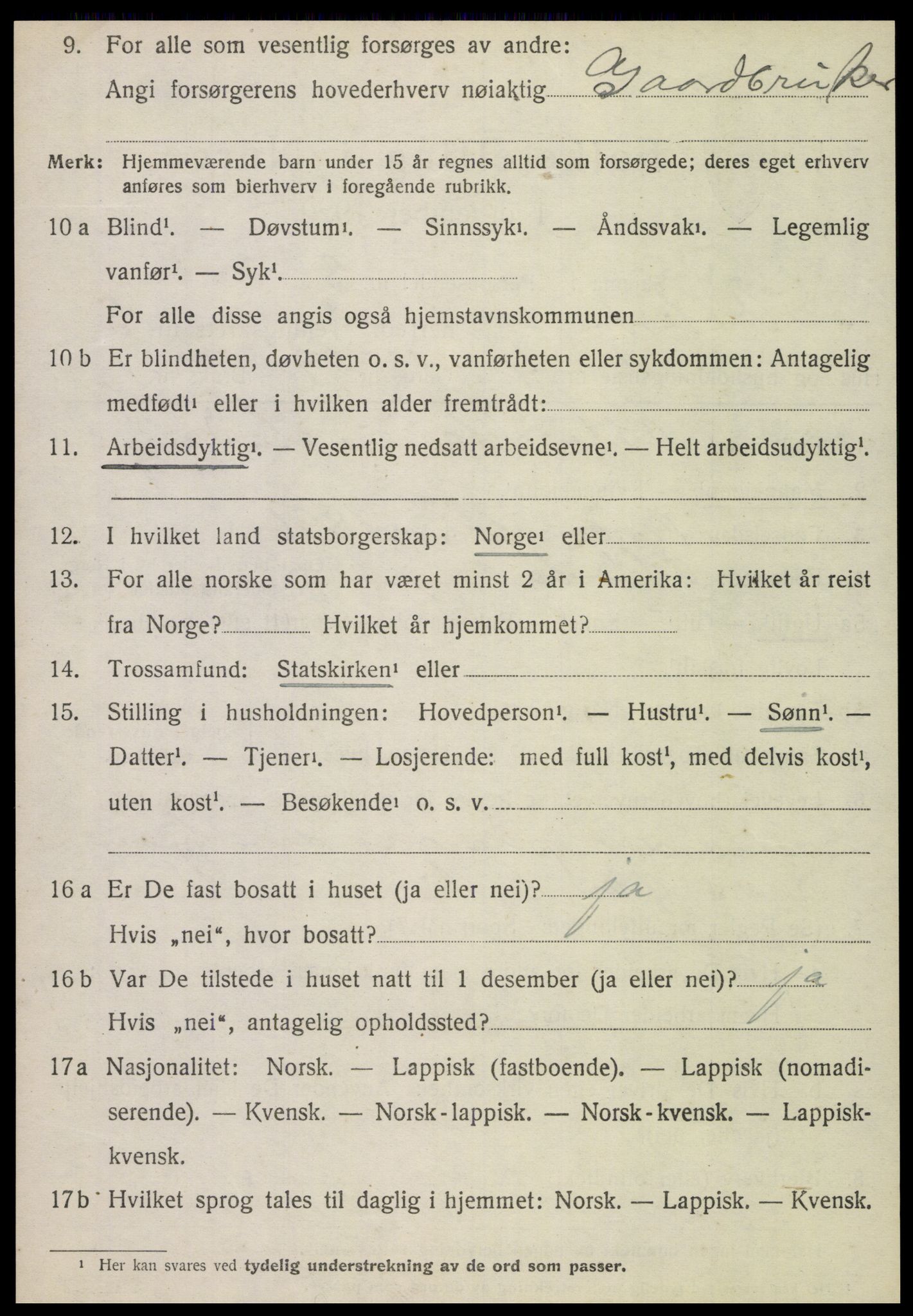 SAT, 1920 census for Otterøy, 1920, p. 1450