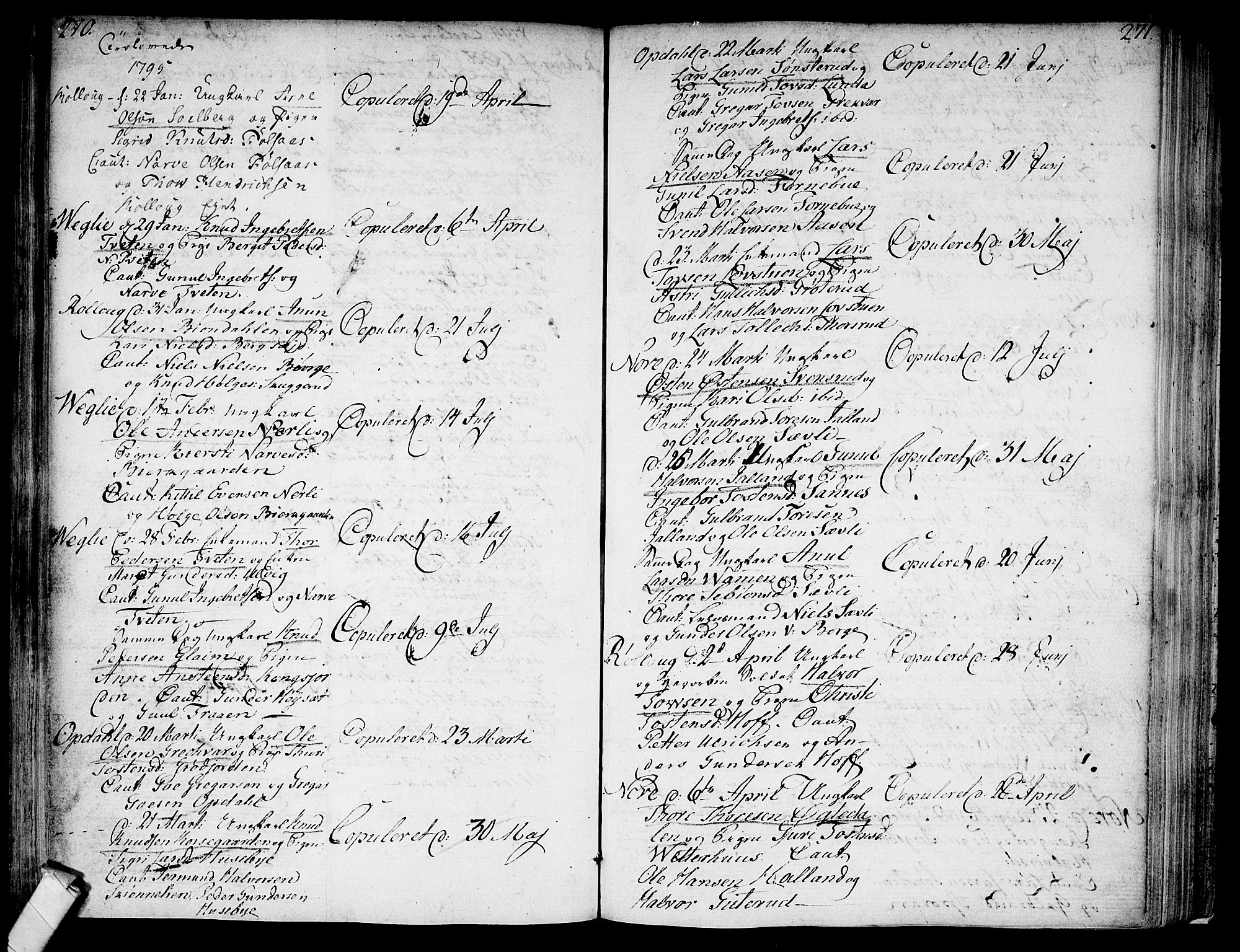 Rollag kirkebøker, SAKO/A-240/F/Fa/L0005: Parish register (official) no. I 5, 1792-1814, p. 270-271