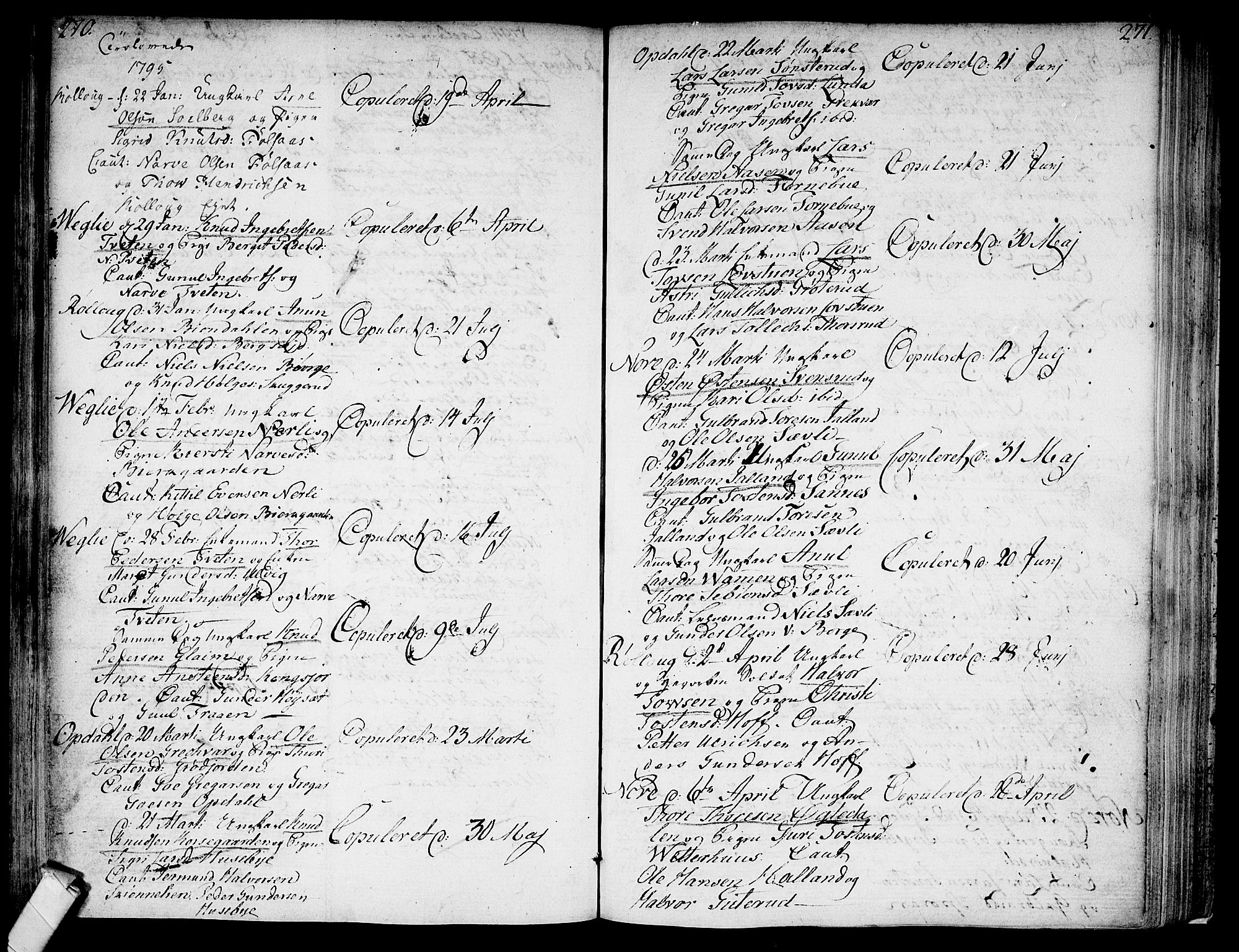 Rollag kirkebøker, AV/SAKO-A-240/F/Fa/L0005: Parish register (official) no. I 5, 1792-1814, p. 270-271