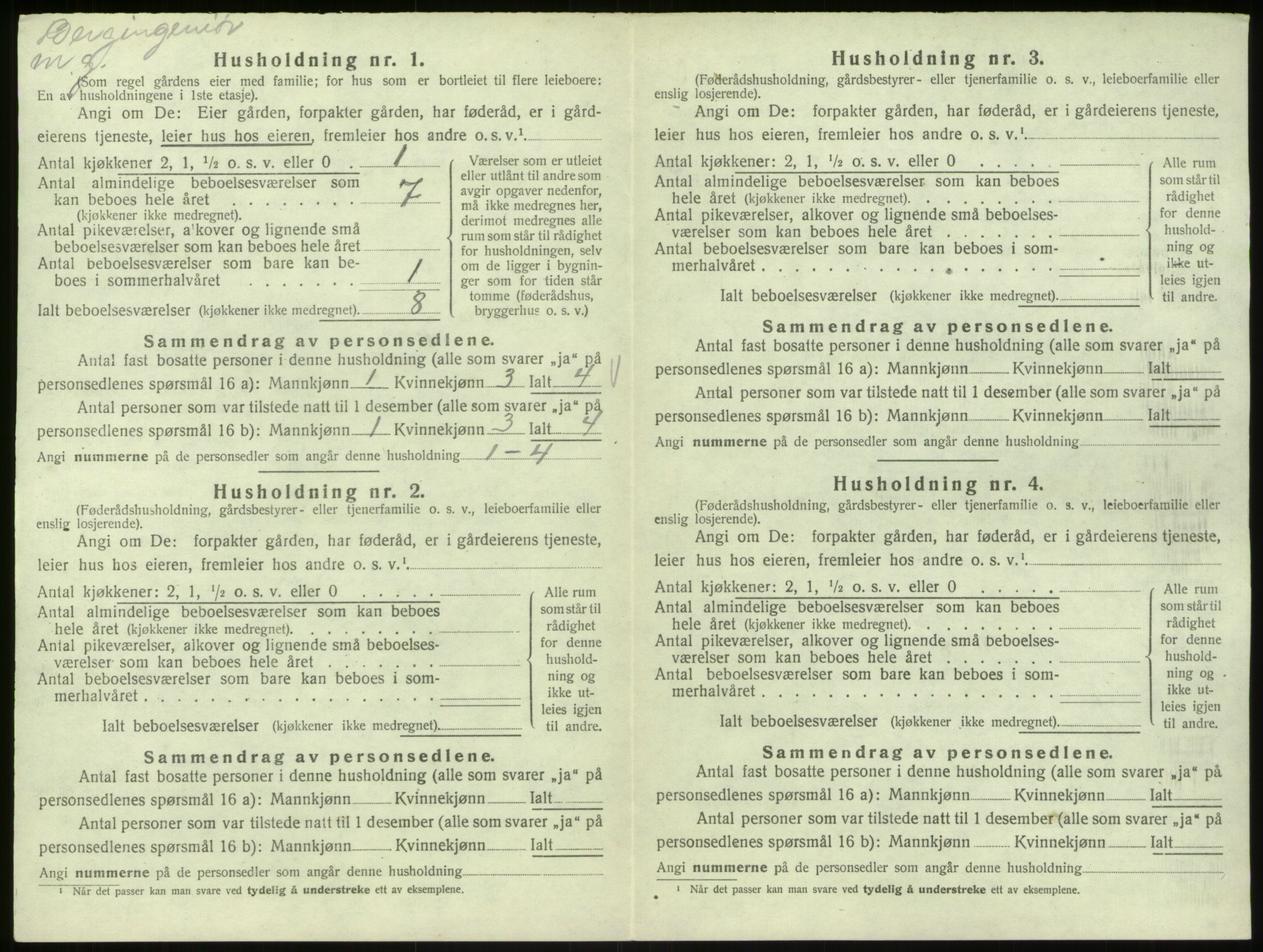 SAB, 1920 census for Hosanger, 1920, p. 137