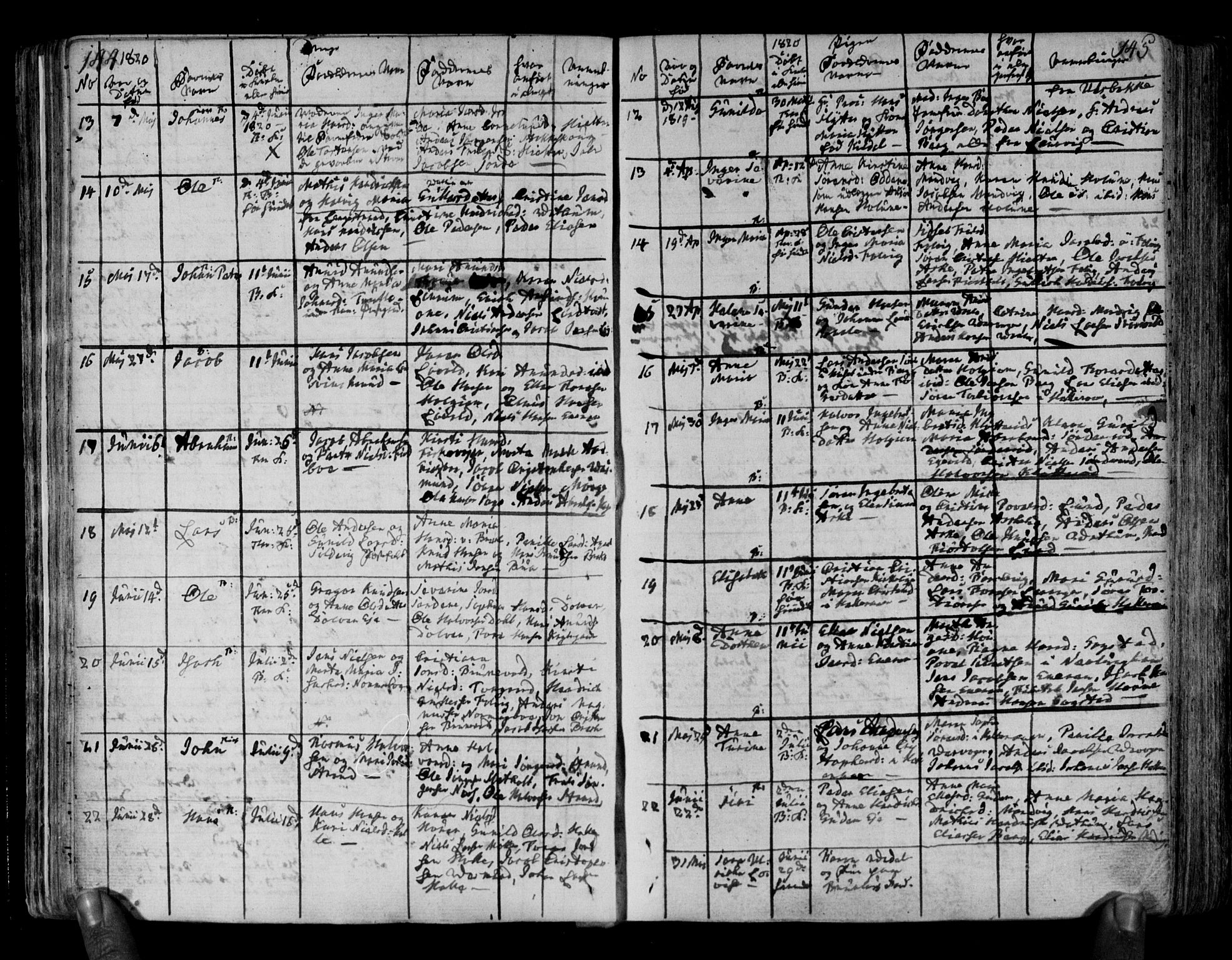 Brunlanes kirkebøker, AV/SAKO-A-342/F/Fa/L0002: Parish register (official) no. I 2, 1802-1834, p. 144-145