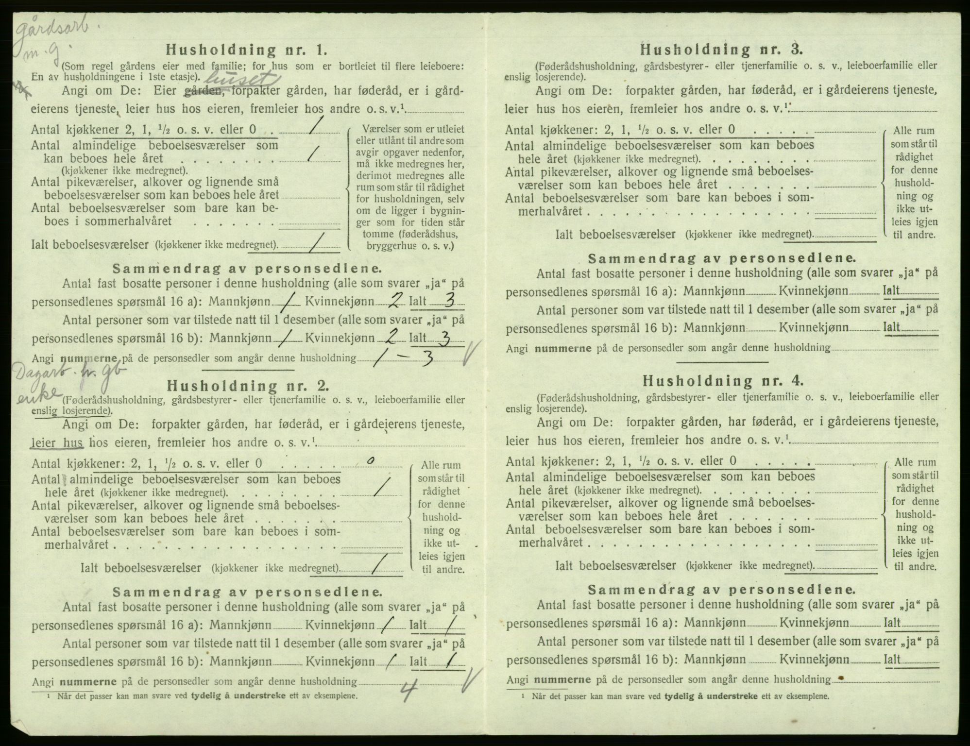 SAB, 1920 census for Kinsarvik, 1920, p. 319