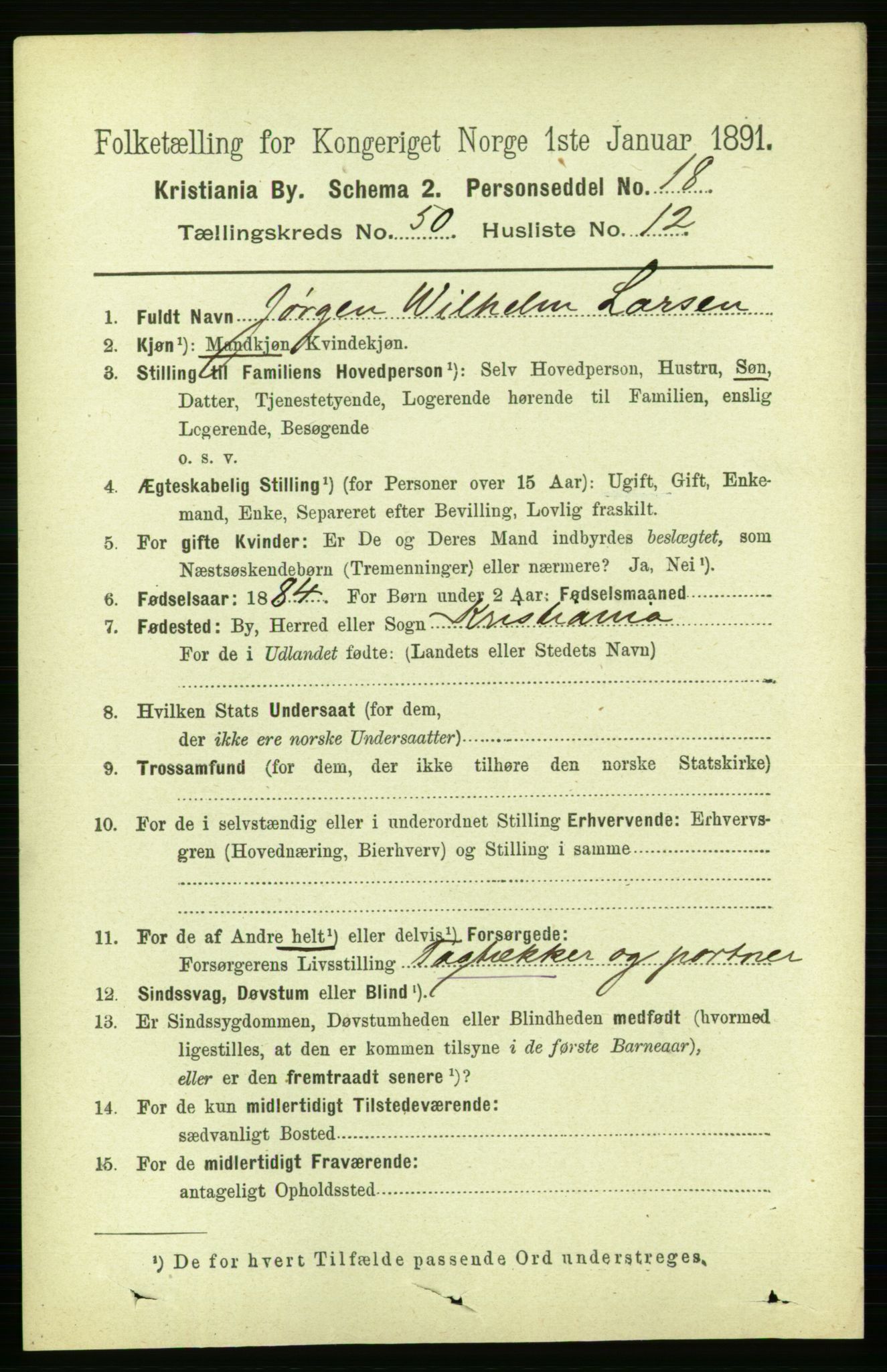 RA, 1891 census for 0301 Kristiania, 1891, p. 29140
