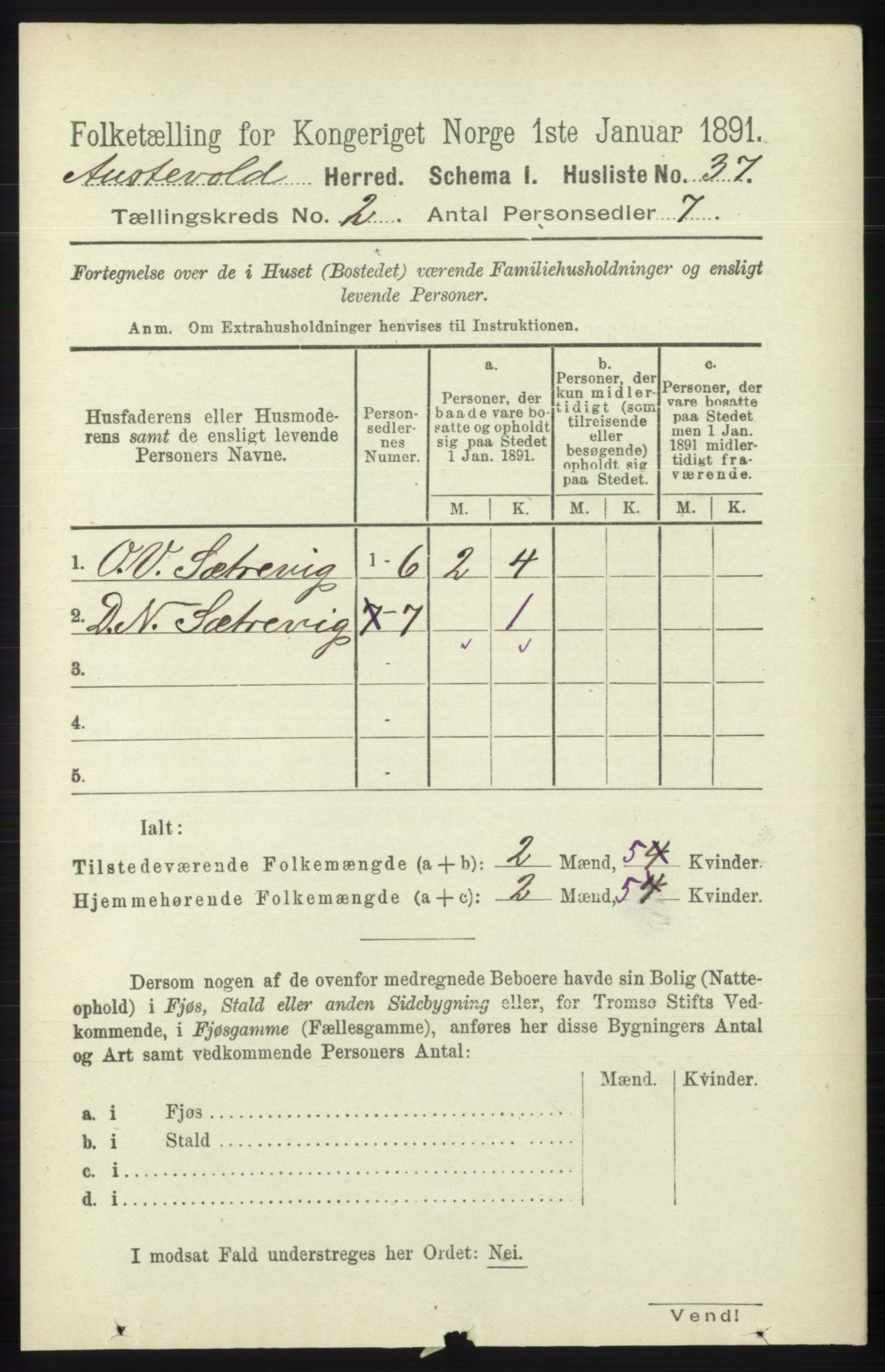 RA, 1891 census for 1244 Austevoll, 1891, p. 602