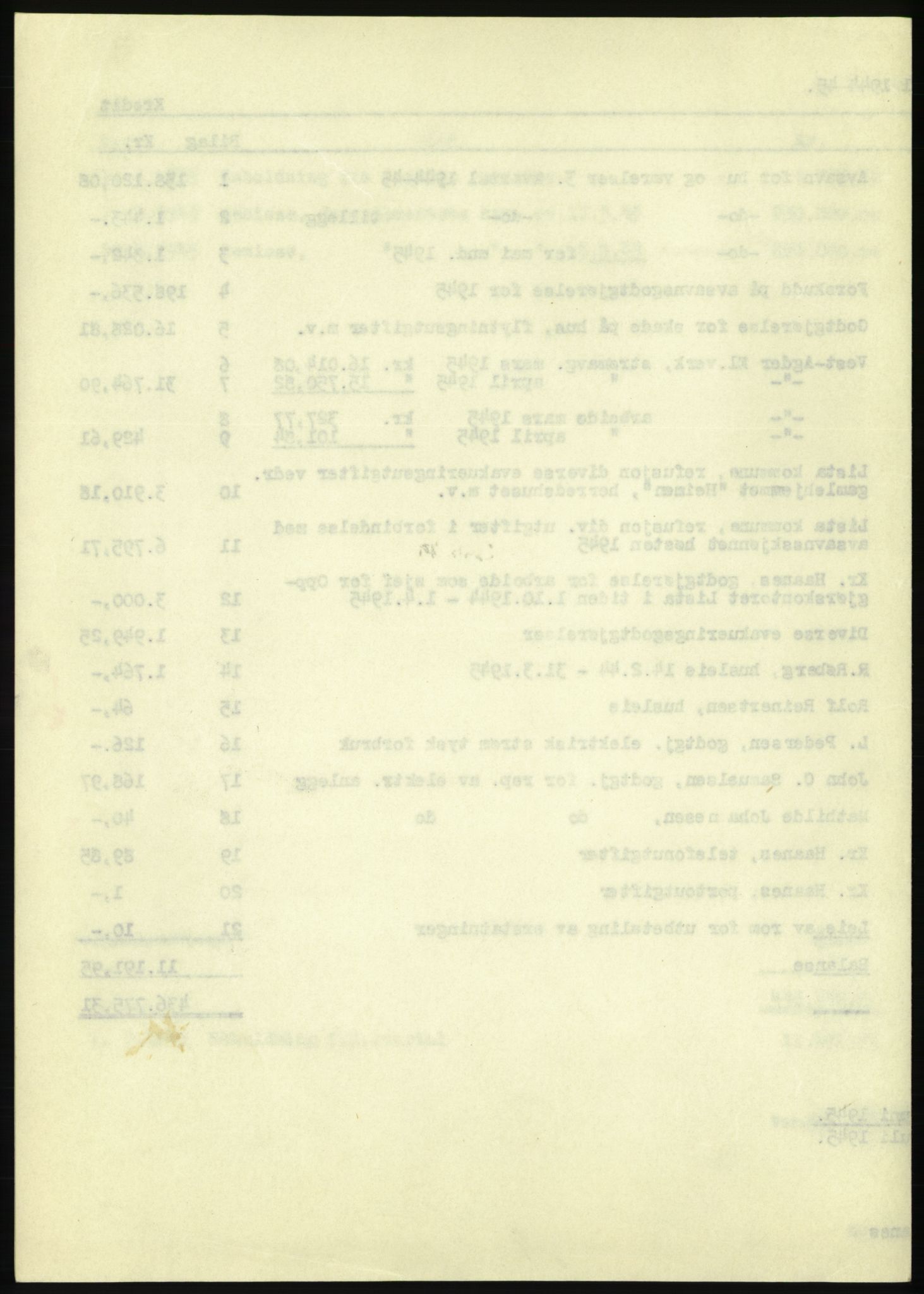 Forsvarsdepartementet, 10. kontor / Oppgjørskontoret, AV/RA-RAFA-1225/D/Db/L0180: Lista oppgjørskontor, 1942-1952, p. 108