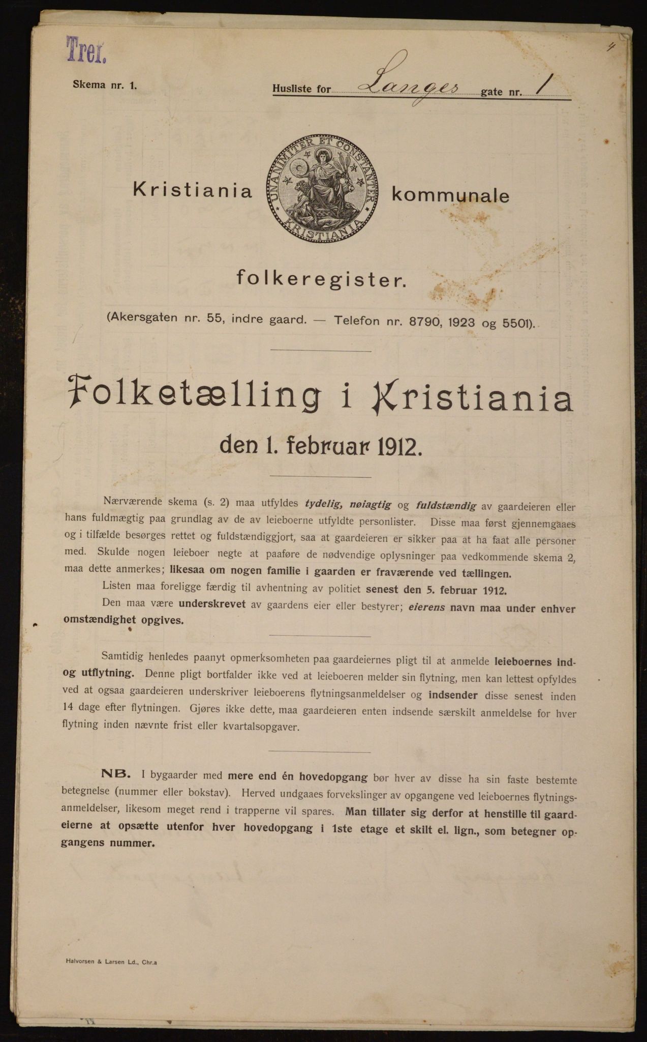 OBA, Municipal Census 1912 for Kristiania, 1912, p. 56626