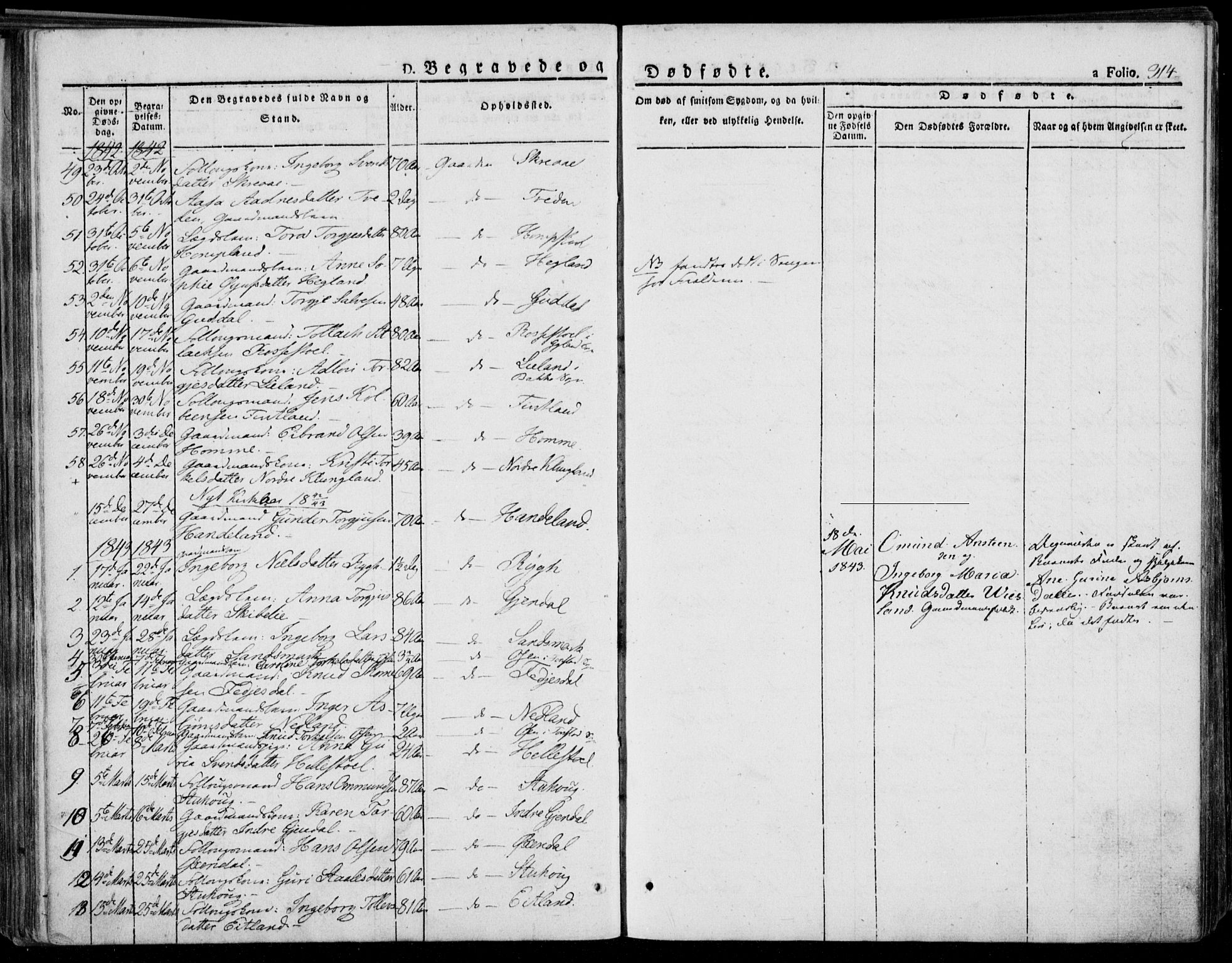 Bakke sokneprestkontor, AV/SAK-1111-0002/F/Fa/Faa/L0004: Parish register (official) no. A 4, 1834-1846, p. 314