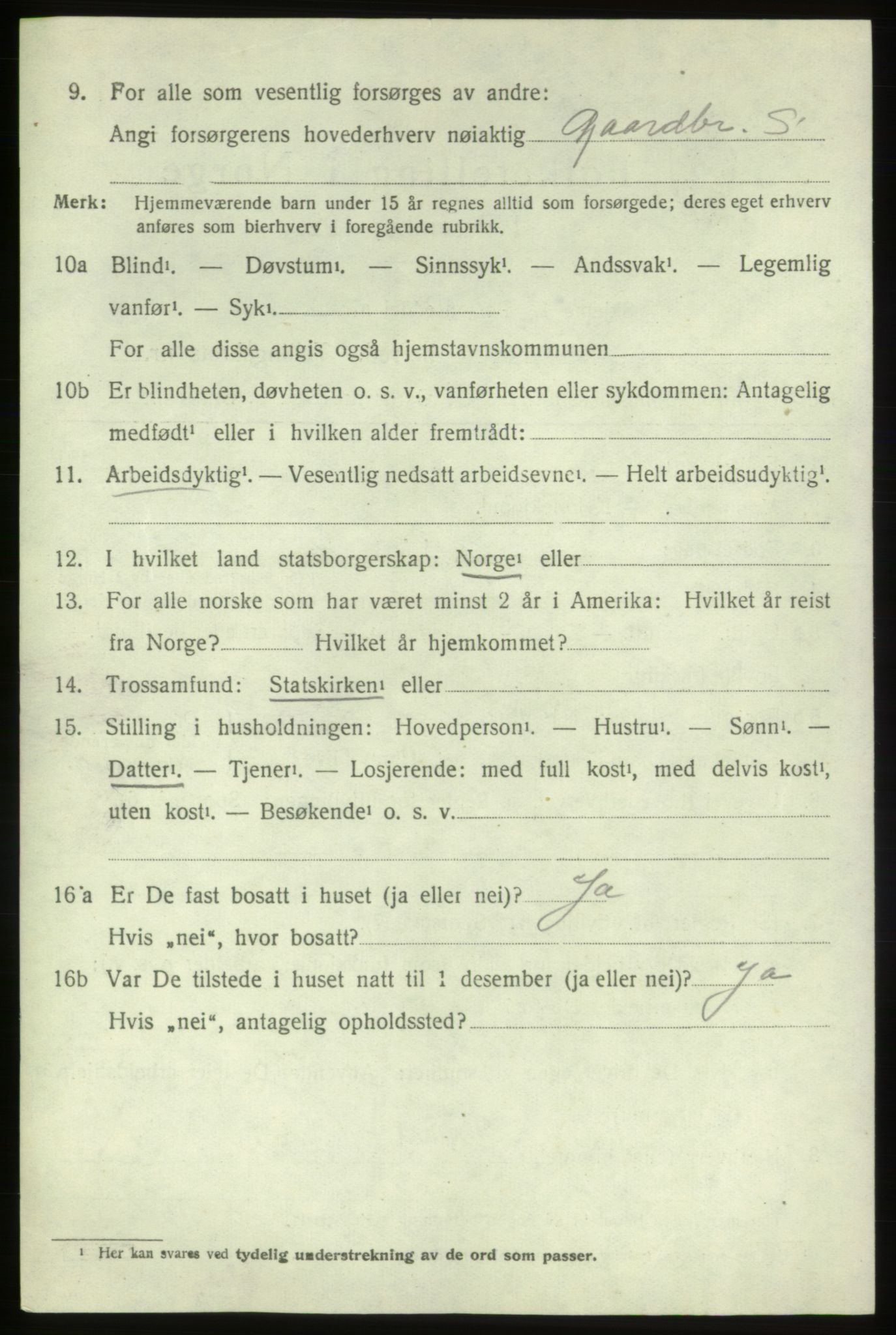 SAB, 1920 census for Sveio, 1920, p. 2025