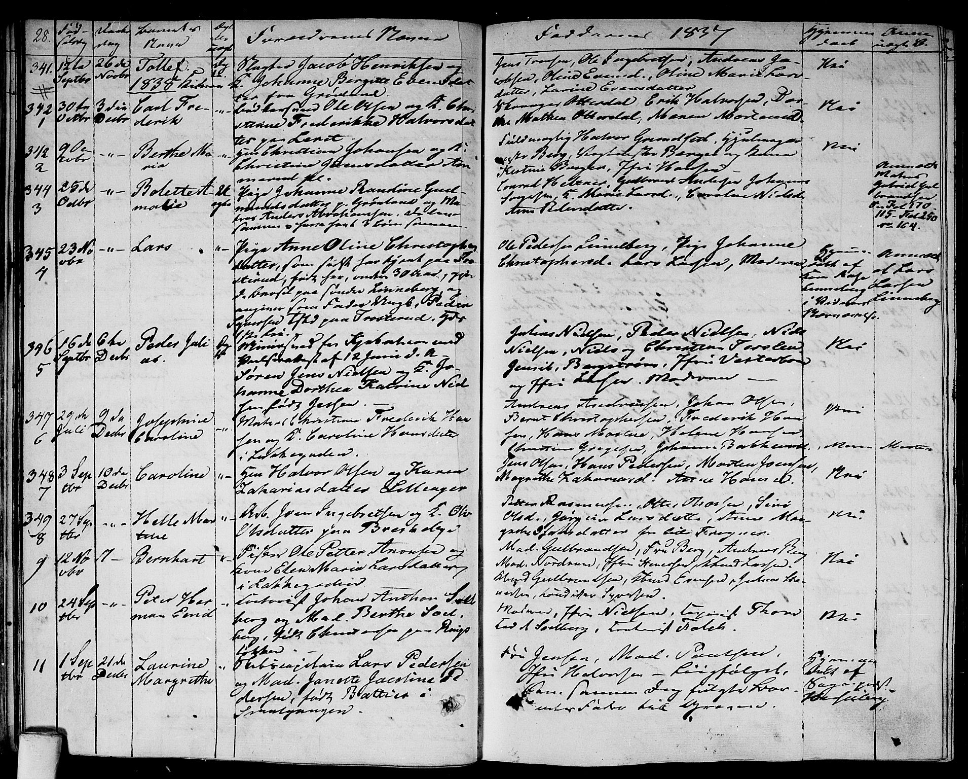 Aker prestekontor kirkebøker, AV/SAO-A-10861/F/L0016: Parish register (official) no. 16, 1827-1841, p. 28