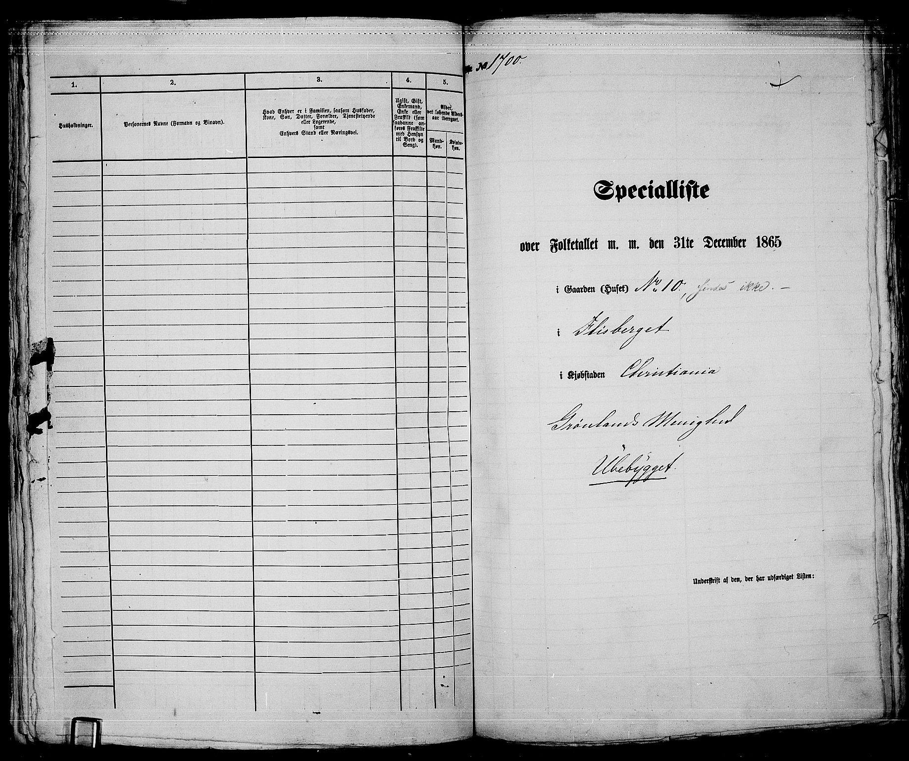 RA, 1865 census for Kristiania, 1865, p. 3840