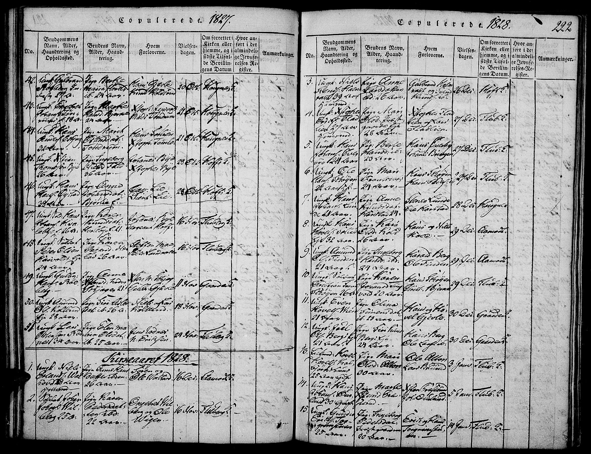 Land prestekontor, AV/SAH-PREST-120/H/Ha/Haa/L0007: Parish register (official) no. 7, 1814-1830, p. 222