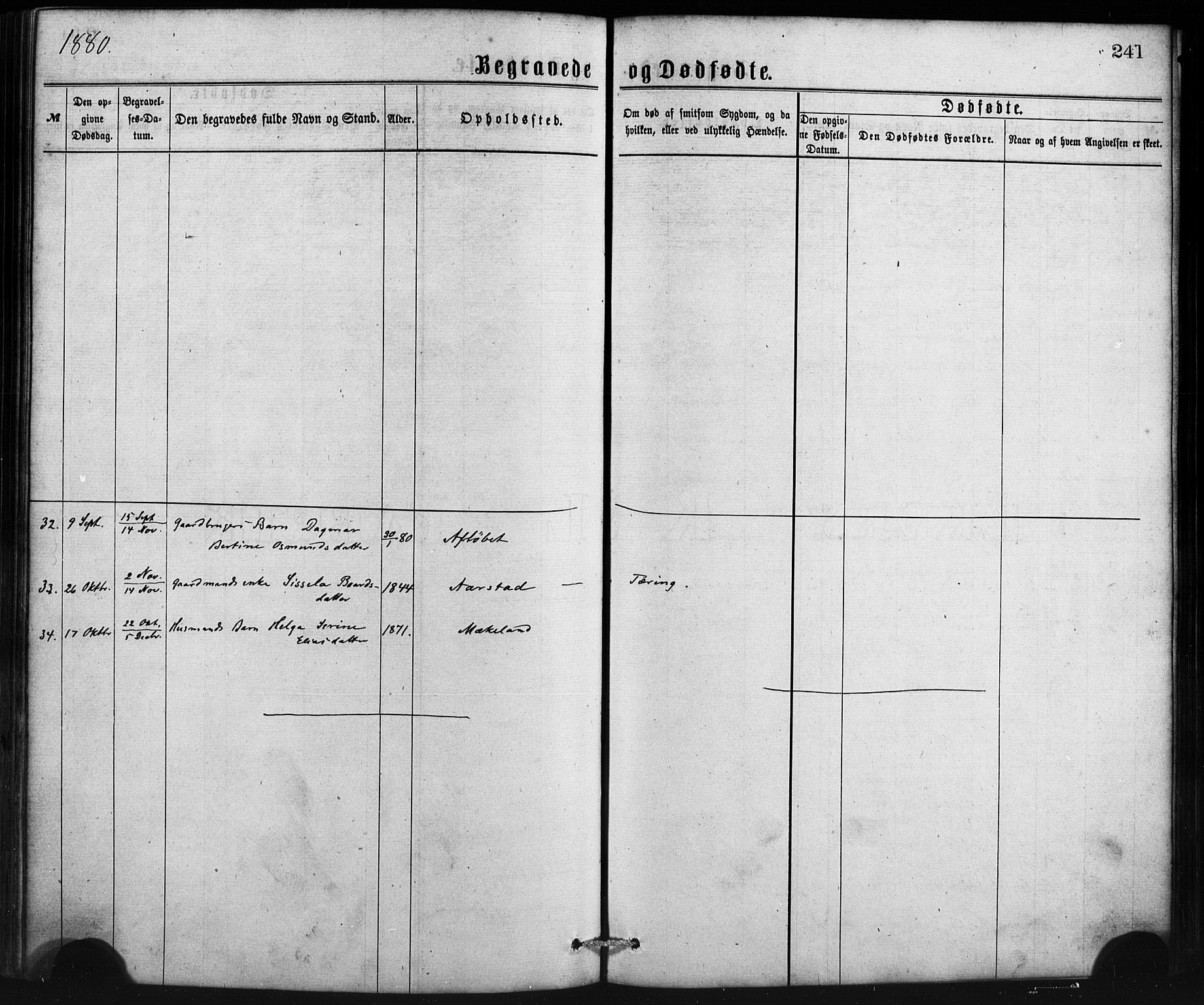 Sveio Sokneprestembete, SAB/A-78501/H/Haa: Parish register (official) no. B 1, 1870-1883, p. 241