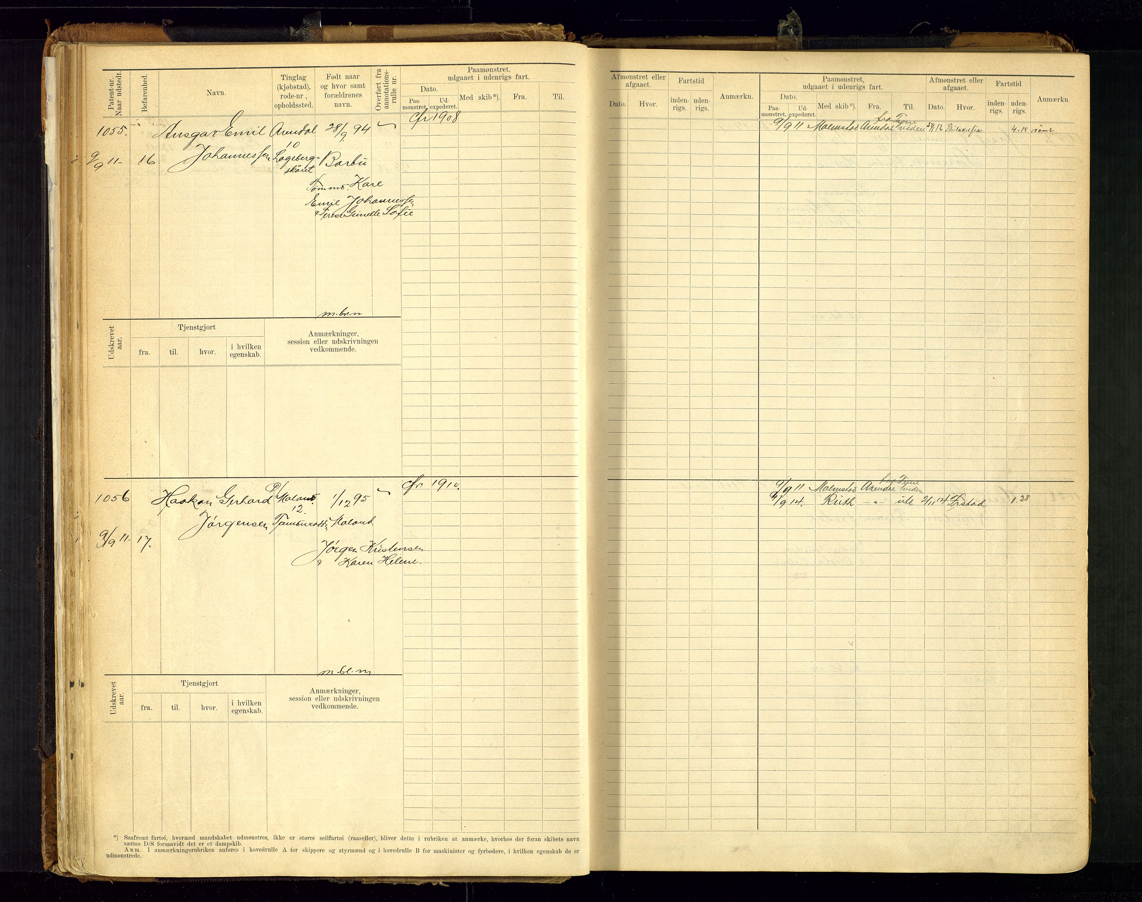 Arendal mønstringskrets, SAK/2031-0012/F/Fb/L0021: Hovedrulle A nr 969-1465, S-19, 1910-1914, p. 48